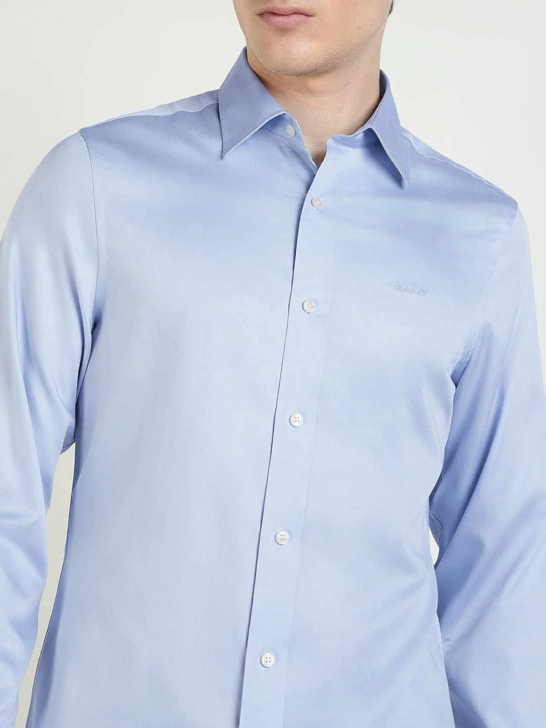 Gant Men Blue Solid Collar Shirt - Image 6