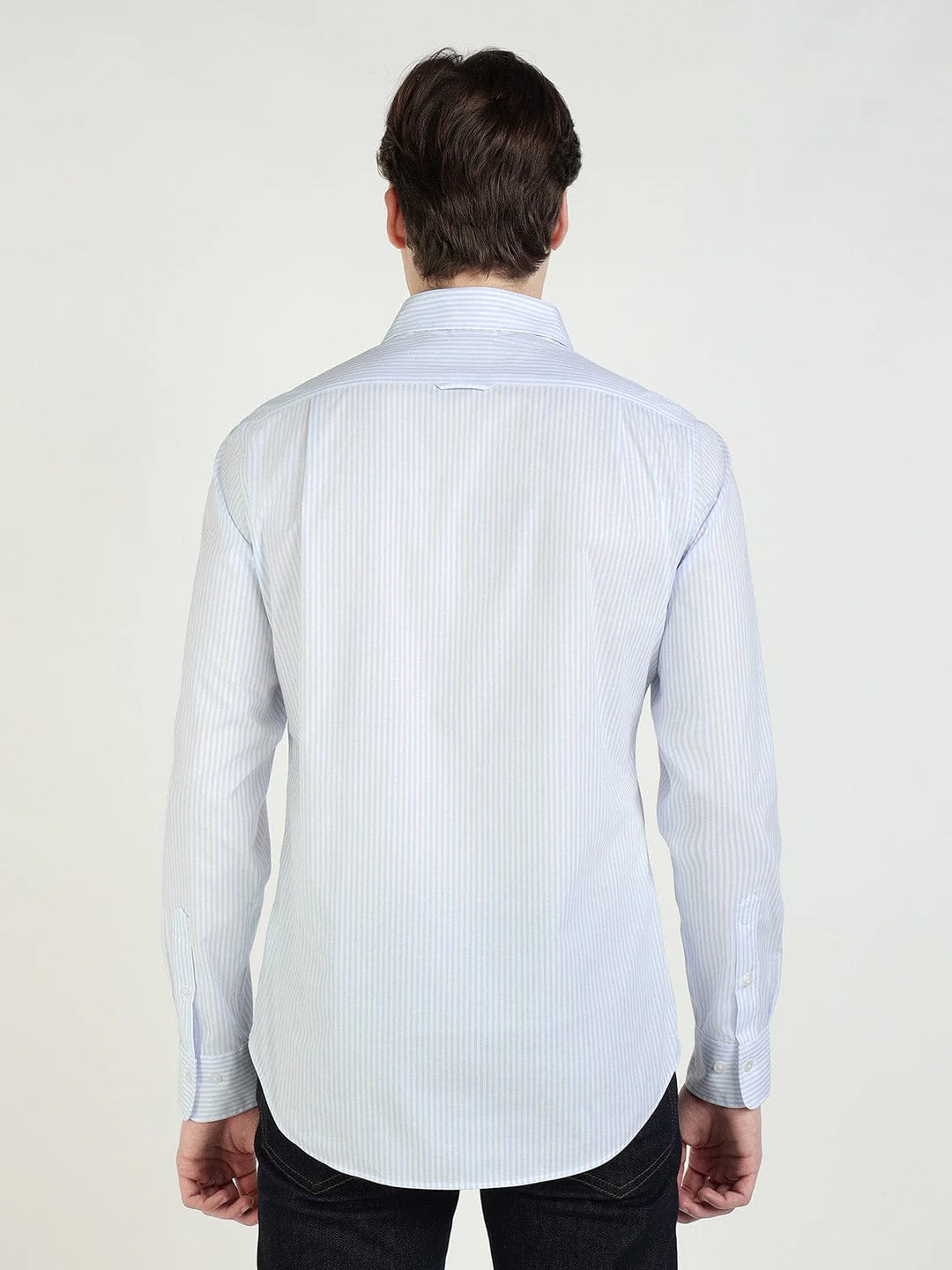 Gant Men Blue Striped Collar Shirt - Image 4