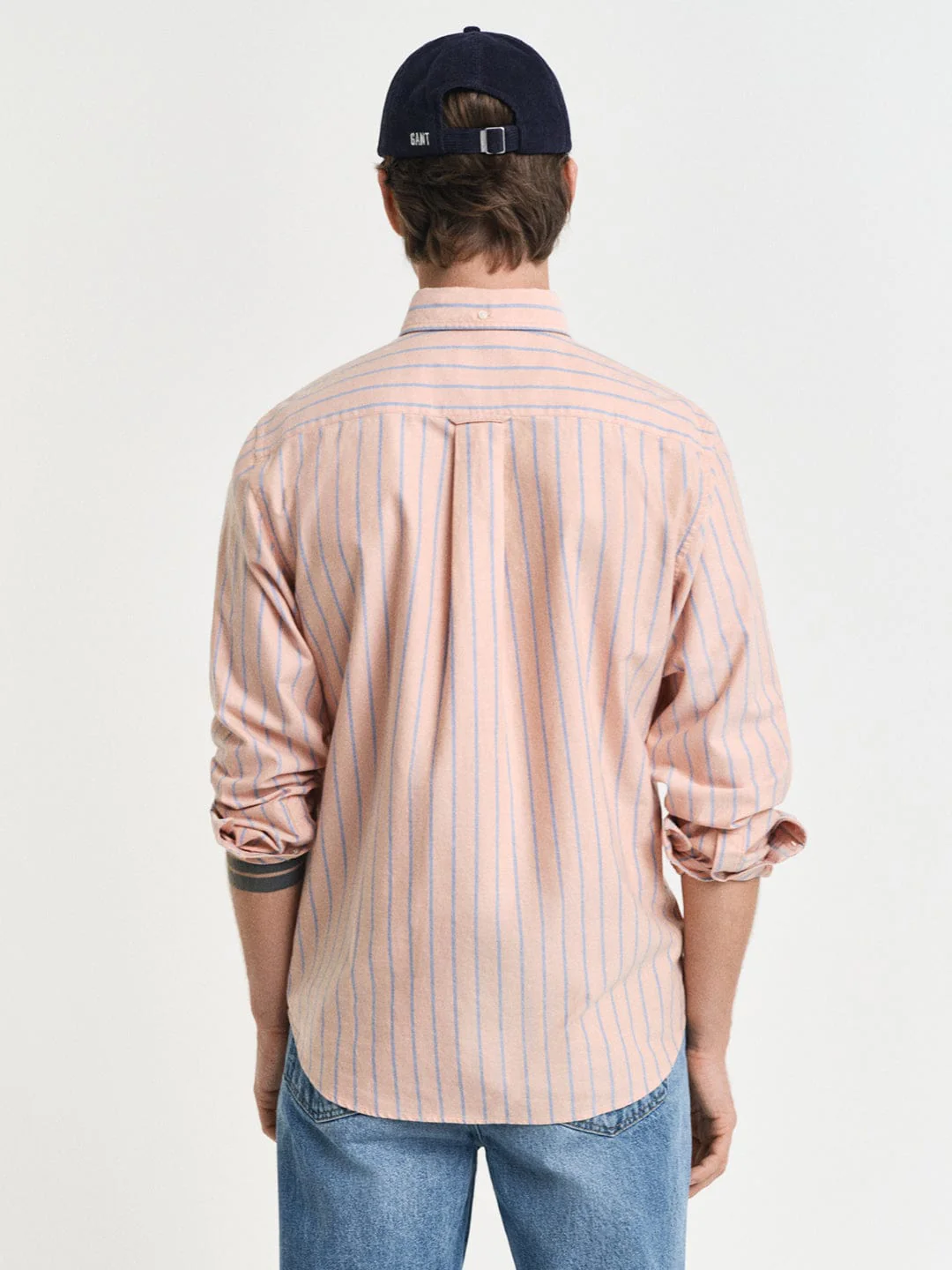 Gant Men Orange Striped Collar Shirt - Image 4