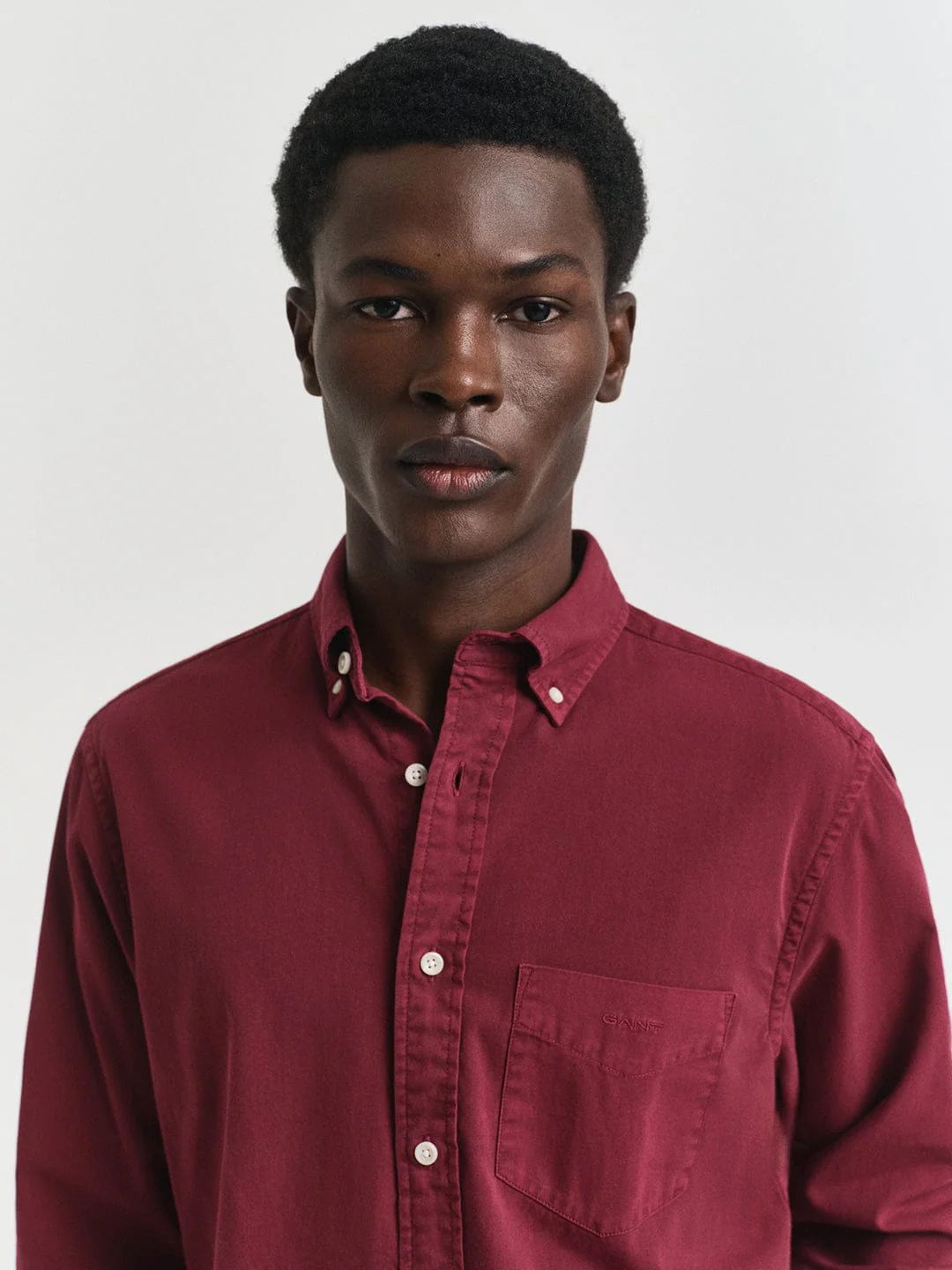 Gant Men Red Solid Collar Shirt - Image 3