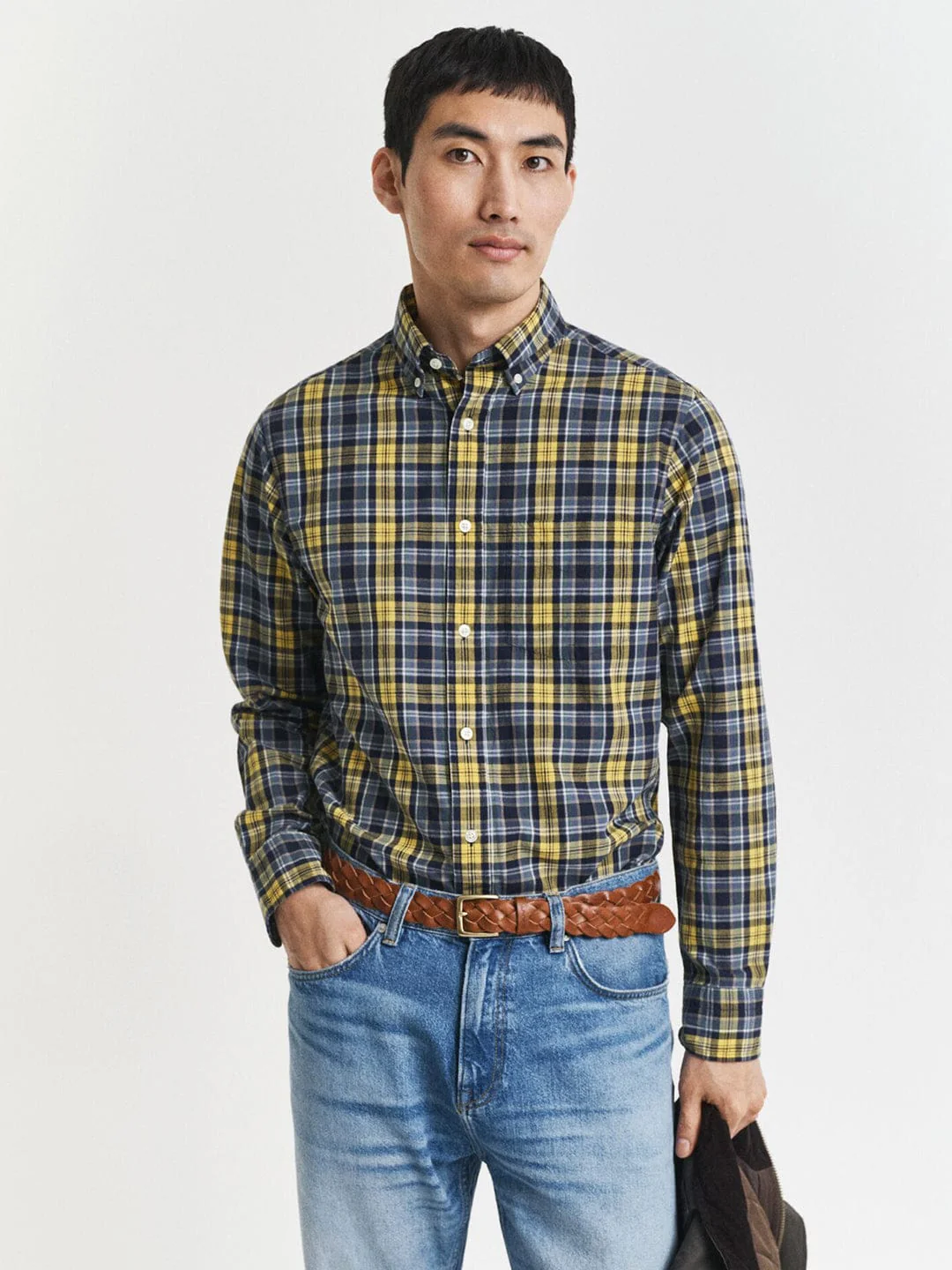 Gant Men Green Checks Collar Shirt