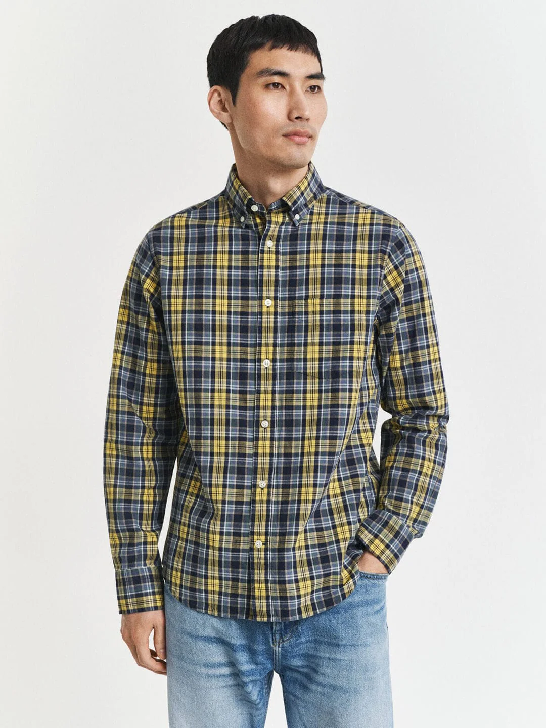 Gant Men Green Checks Collar Shirt - Image 3
