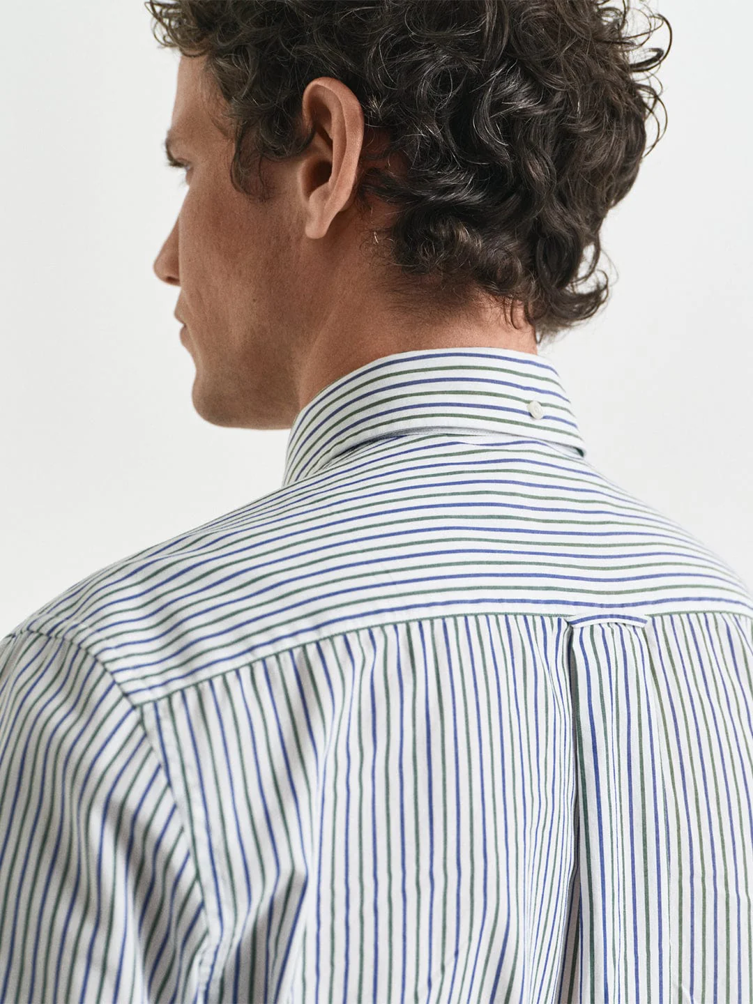 Gant Men Green Striped Collar Shirt - Image 2