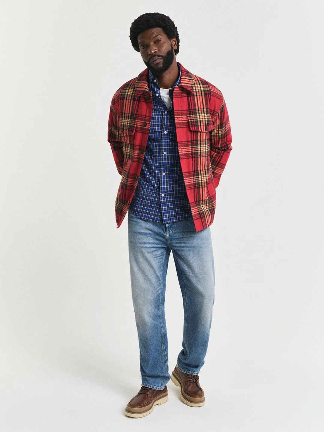 Gant Men Blue Checks Collar Shirt - Image 3