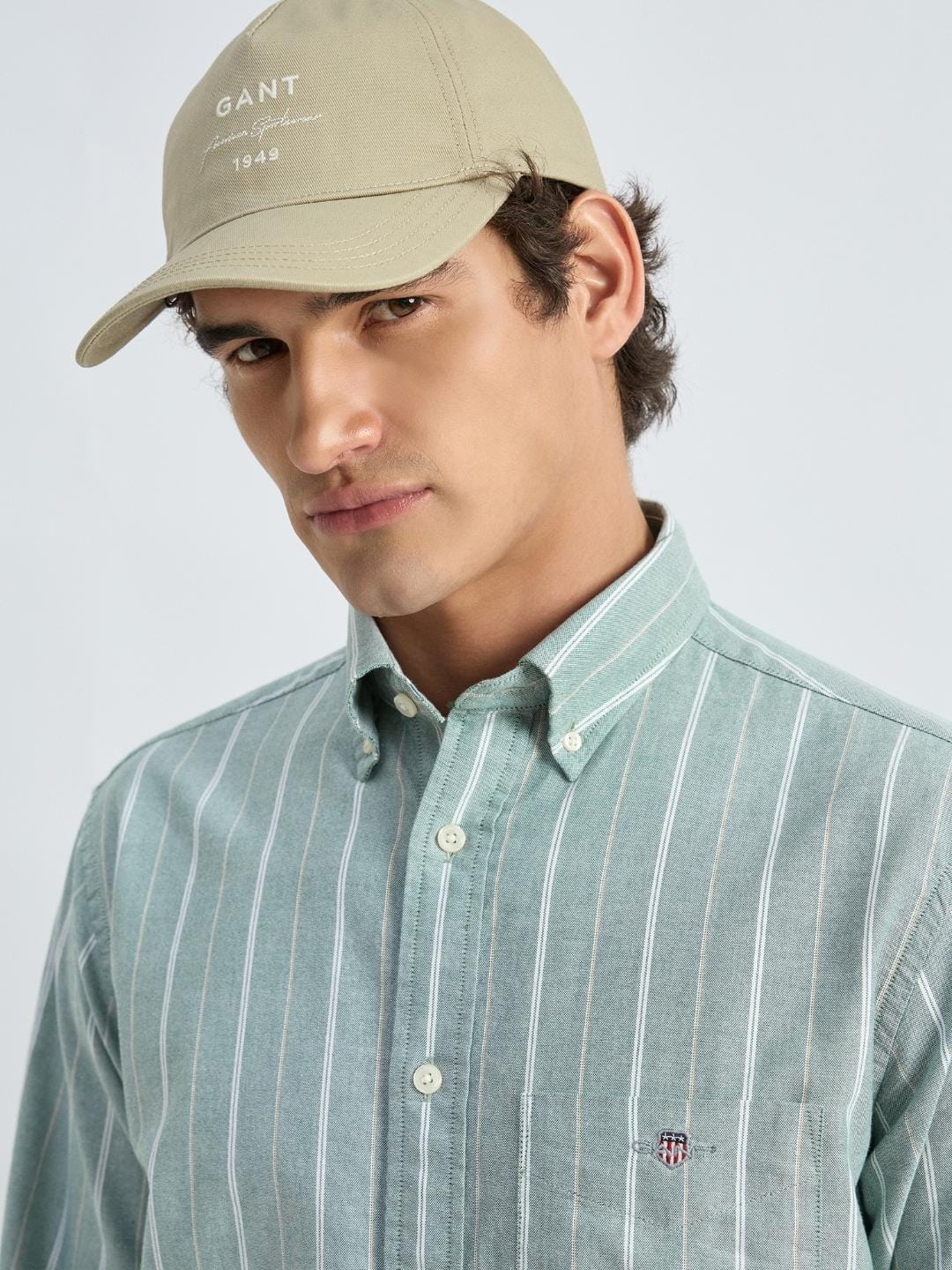 Gant Men Green Striped Shirt - Image 2
