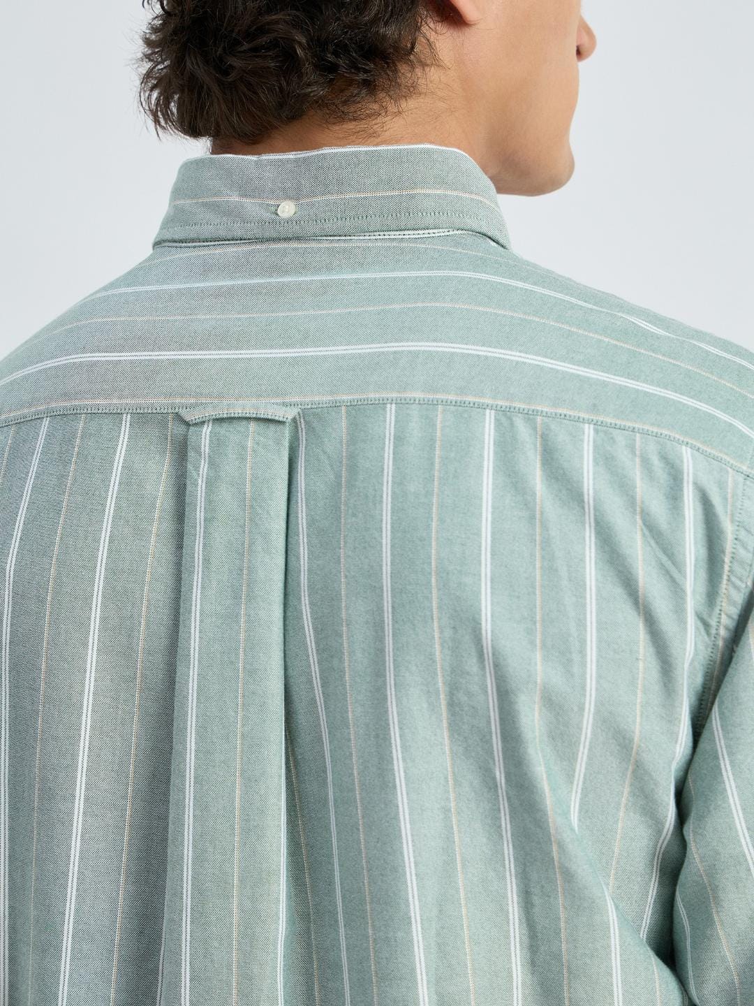 Gant Men Green Striped Shirt - Image 5