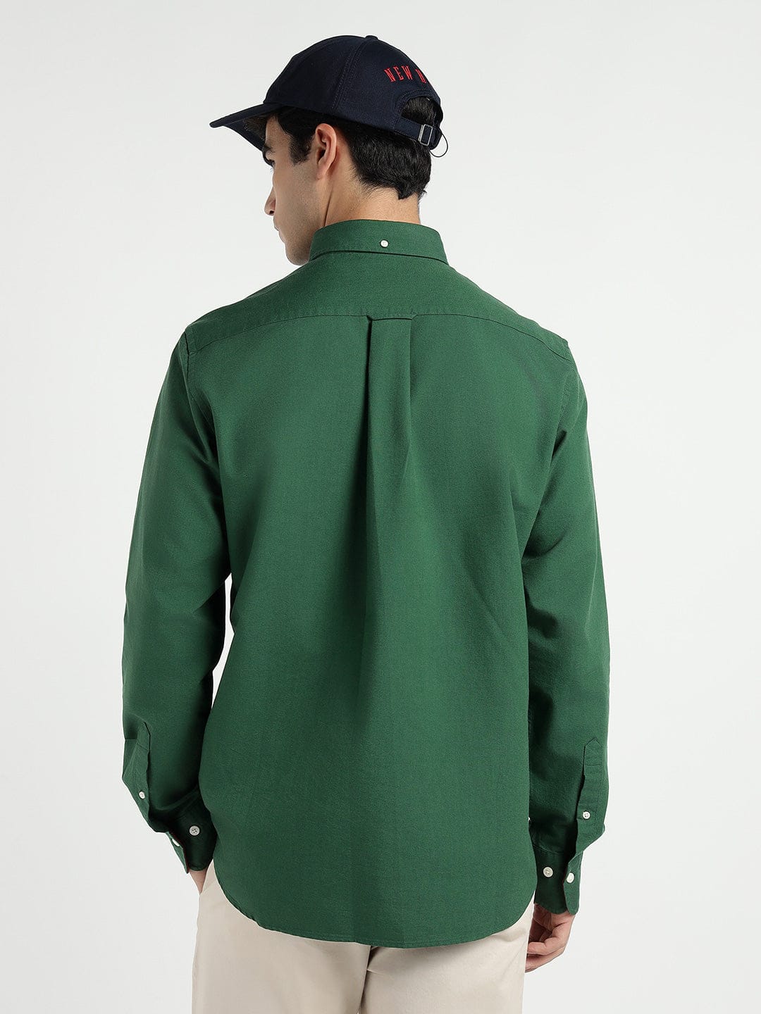 Gant Men Green Solid Collar Shirt - Image 3