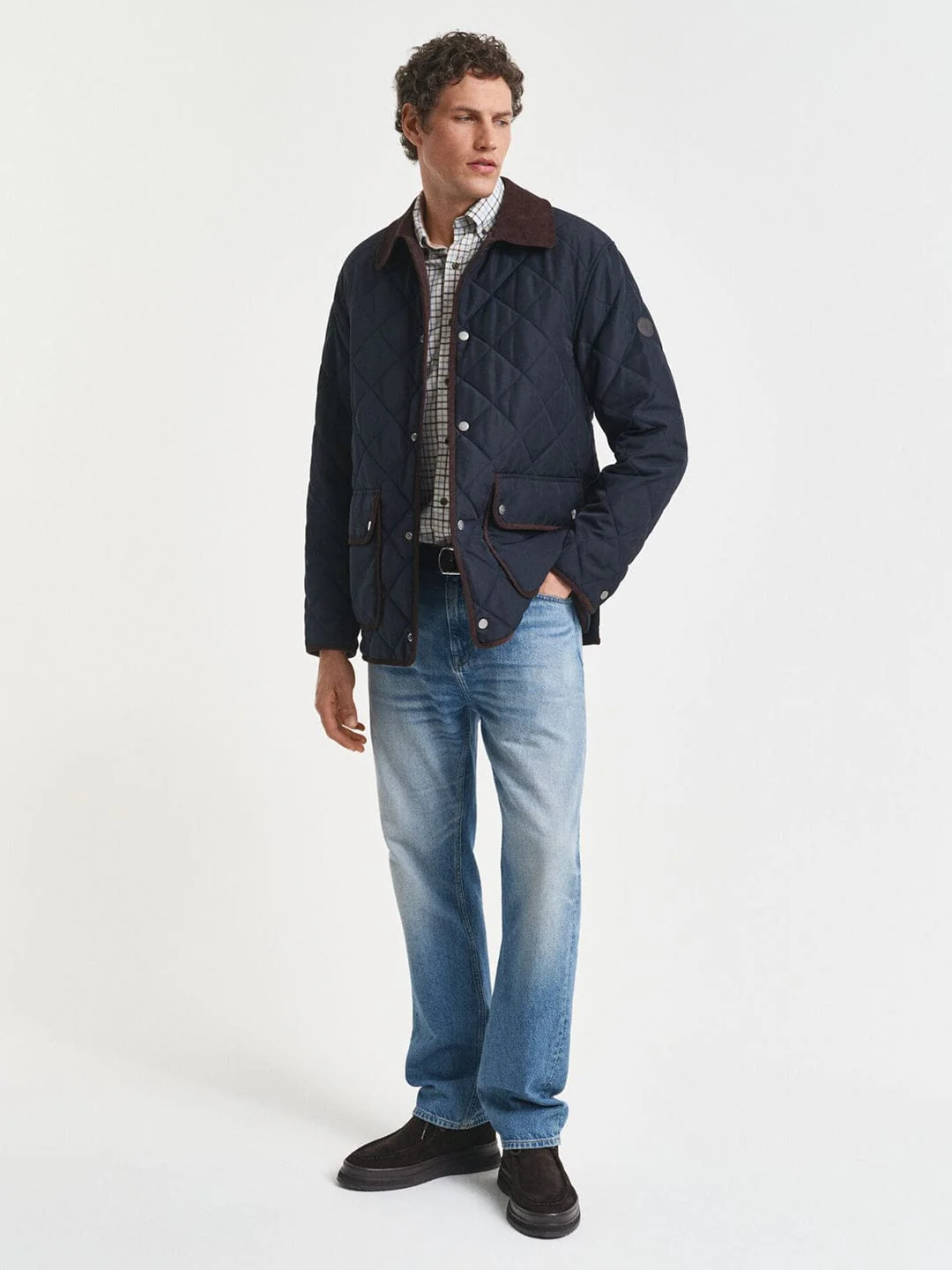 Gant Men Blue Checks Collar Shirt - Image 3