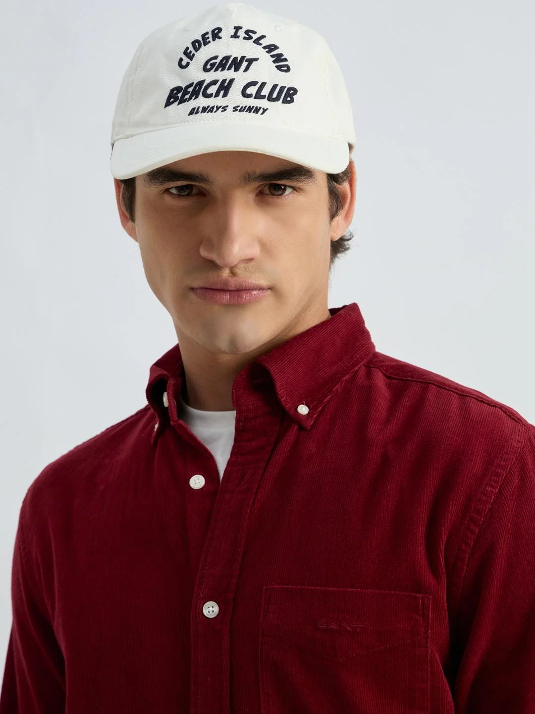 Gant Men Red Solid Collar Shirt - Image 2
