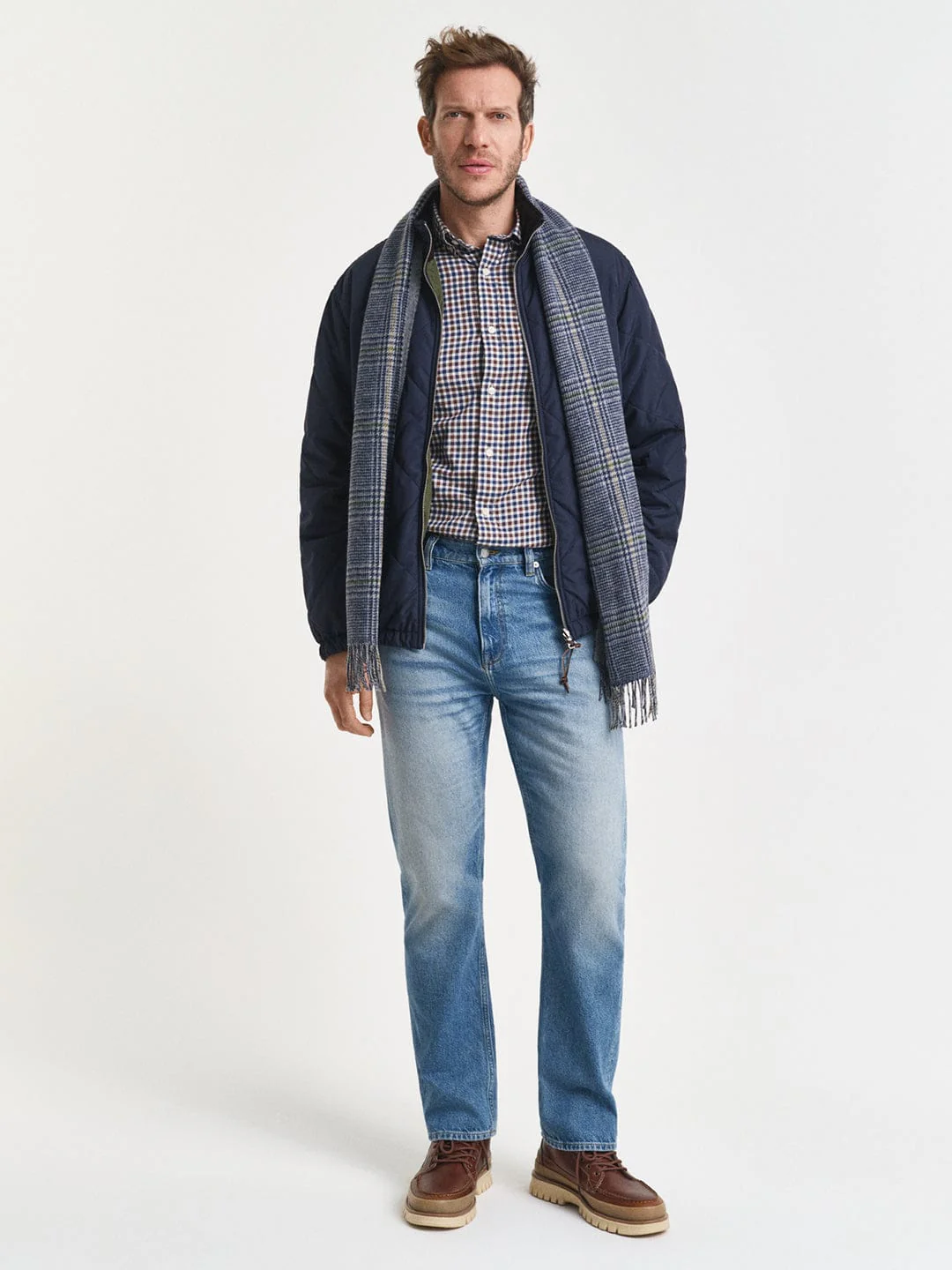 Gant Men Brown Checks Collar Shirt - Image 3