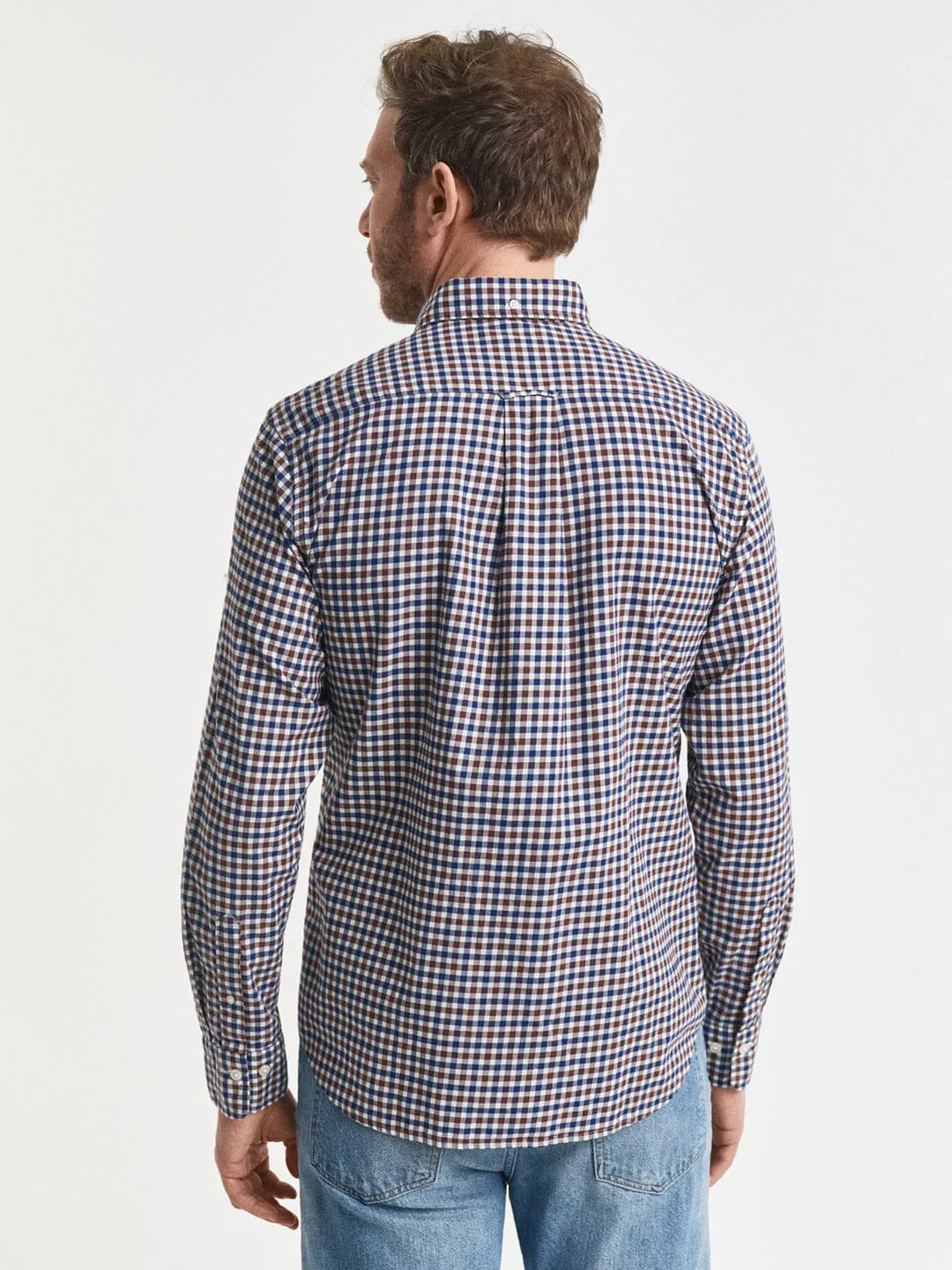 Gant Men Brown Checks Collar Shirt - Image 4