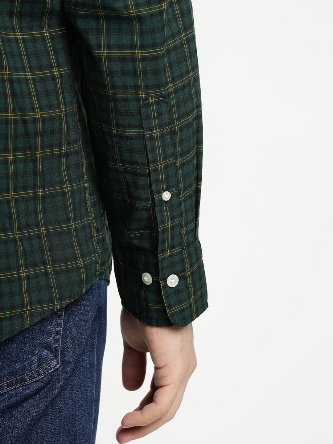 Gant Men Green Checks Collar Shirt - Image 6