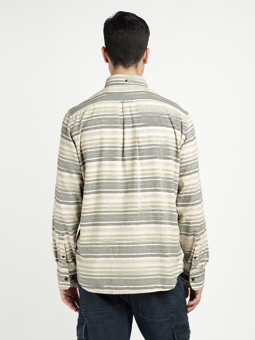 Gant Men Green Striped Collar Shirt - Image 3