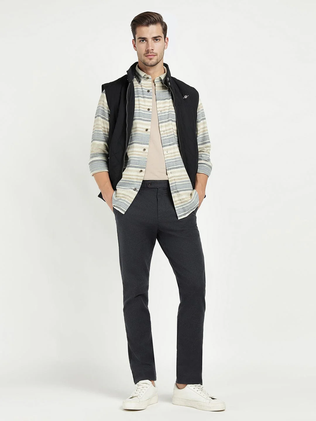 Gant Men Blue Striped Collar Shirt - Image 2