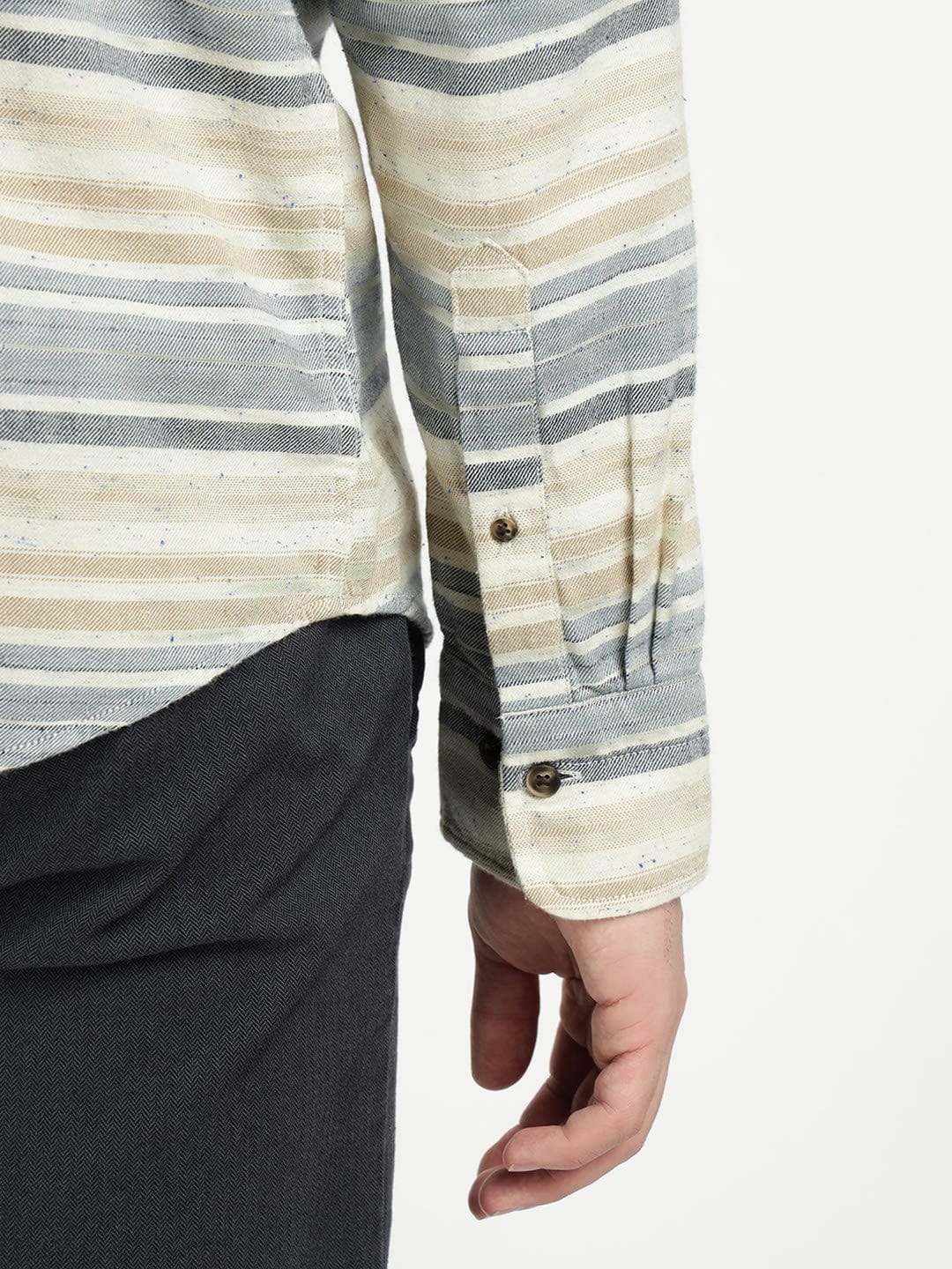 Gant Men Blue Striped Collar Shirt - Image 6