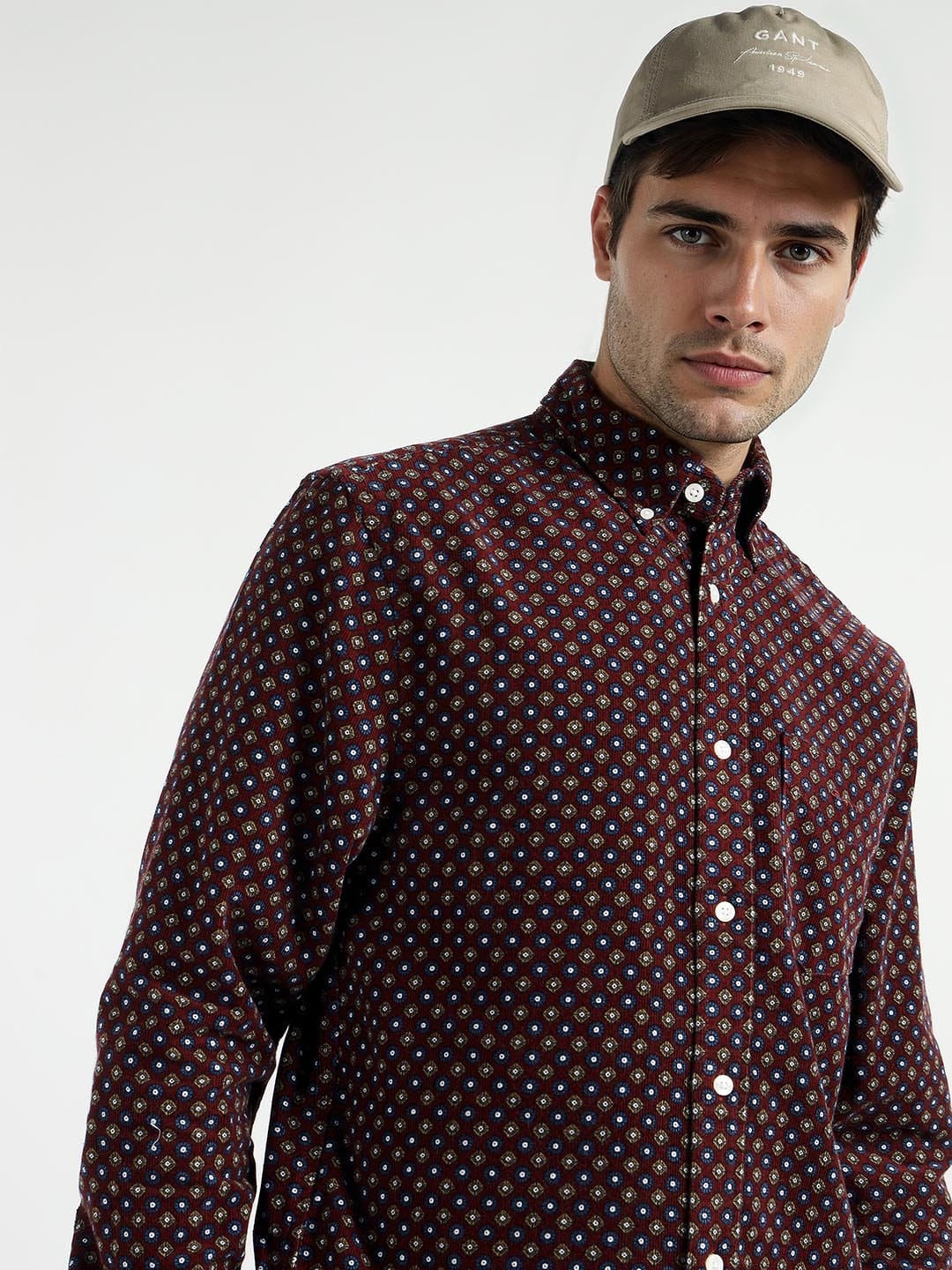 Gant Men Red Printed Collar Shirt - Image 4