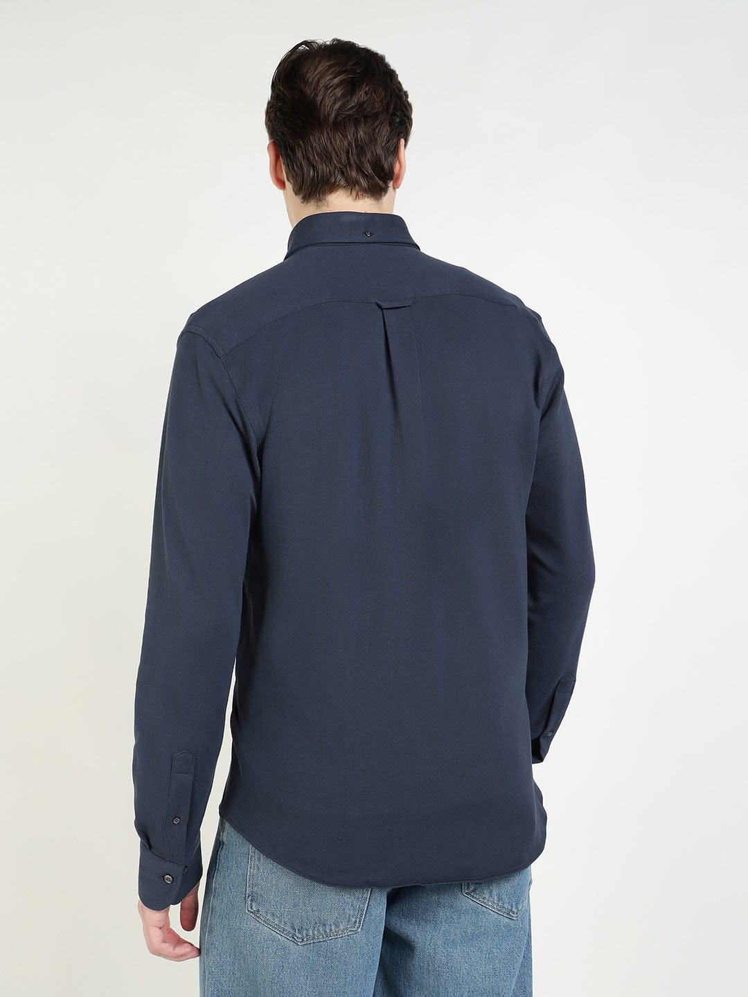 Gant Men Blue Solid Collar Shirt - Image 3