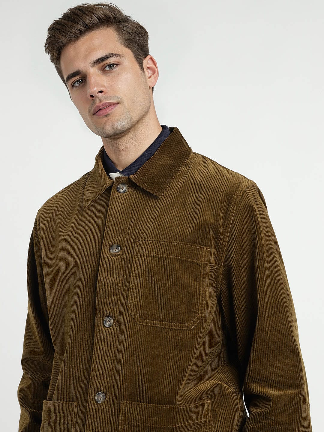 Gant Men Blue Solid Collar Shirt - Image 4