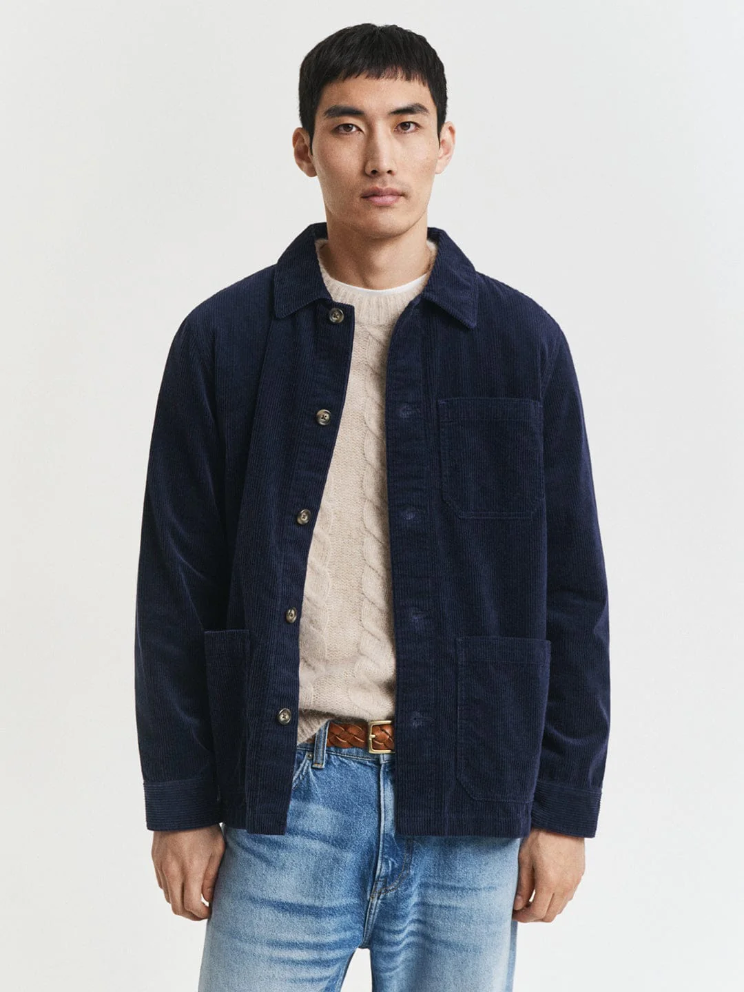 Gant Men Blue Solid Collar Shirt