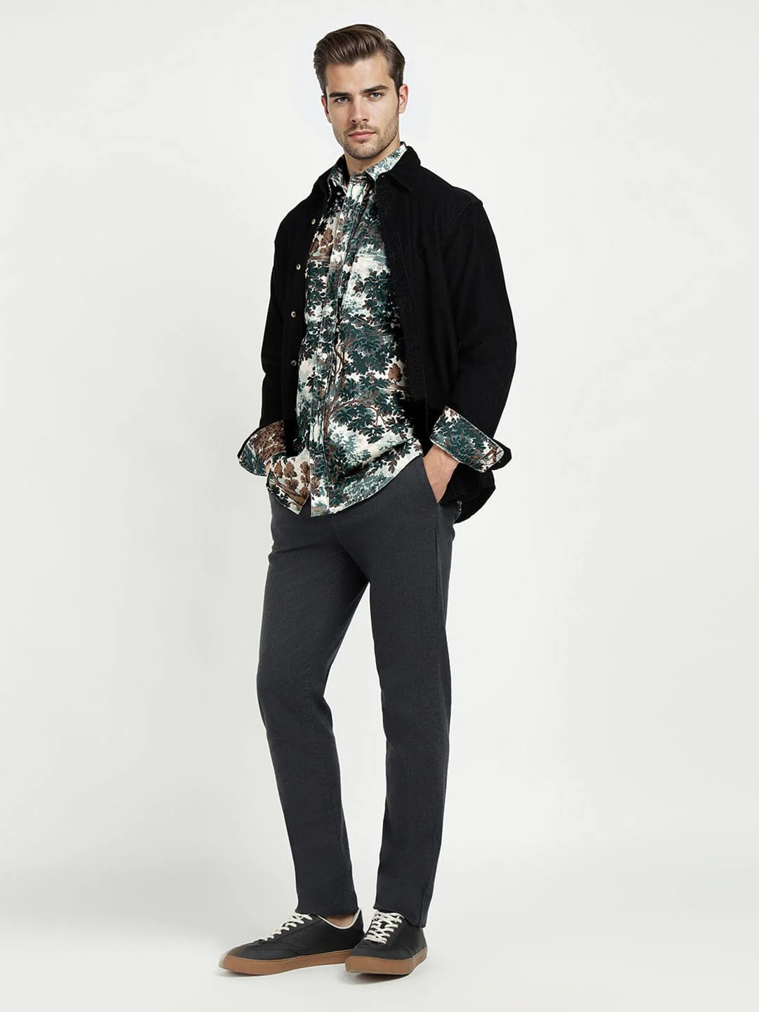 Gant Men Green Printed Collar Shirt - Image 2