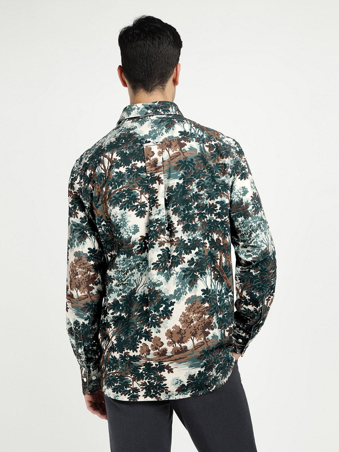 Gant Men Green Printed Collar Shirt - Image 3