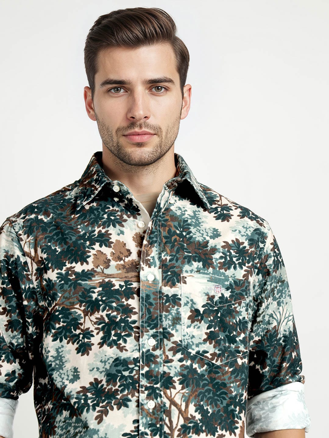 Gant Men Green Printed Collar Shirt - Image 4