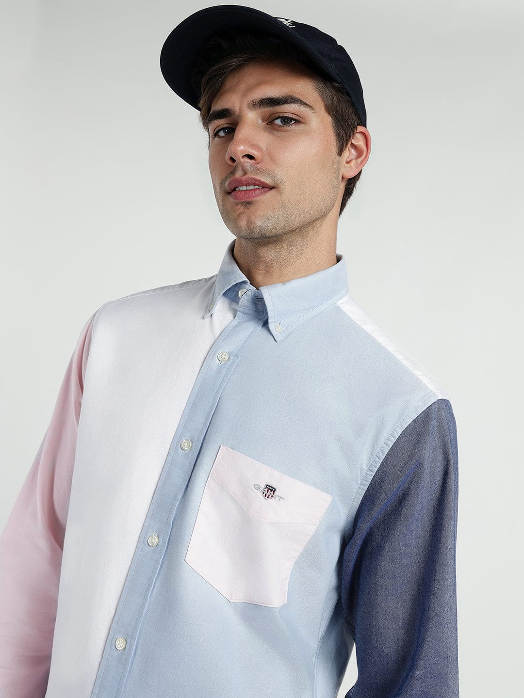 Gant Men White Coloublocked Collar Shirt - Image 4