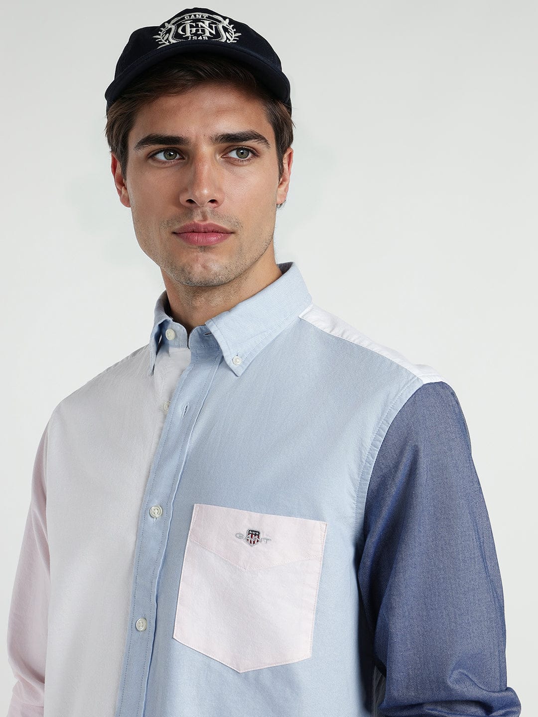 Gant Men White Coloublocked Collar Shirt - Image 5