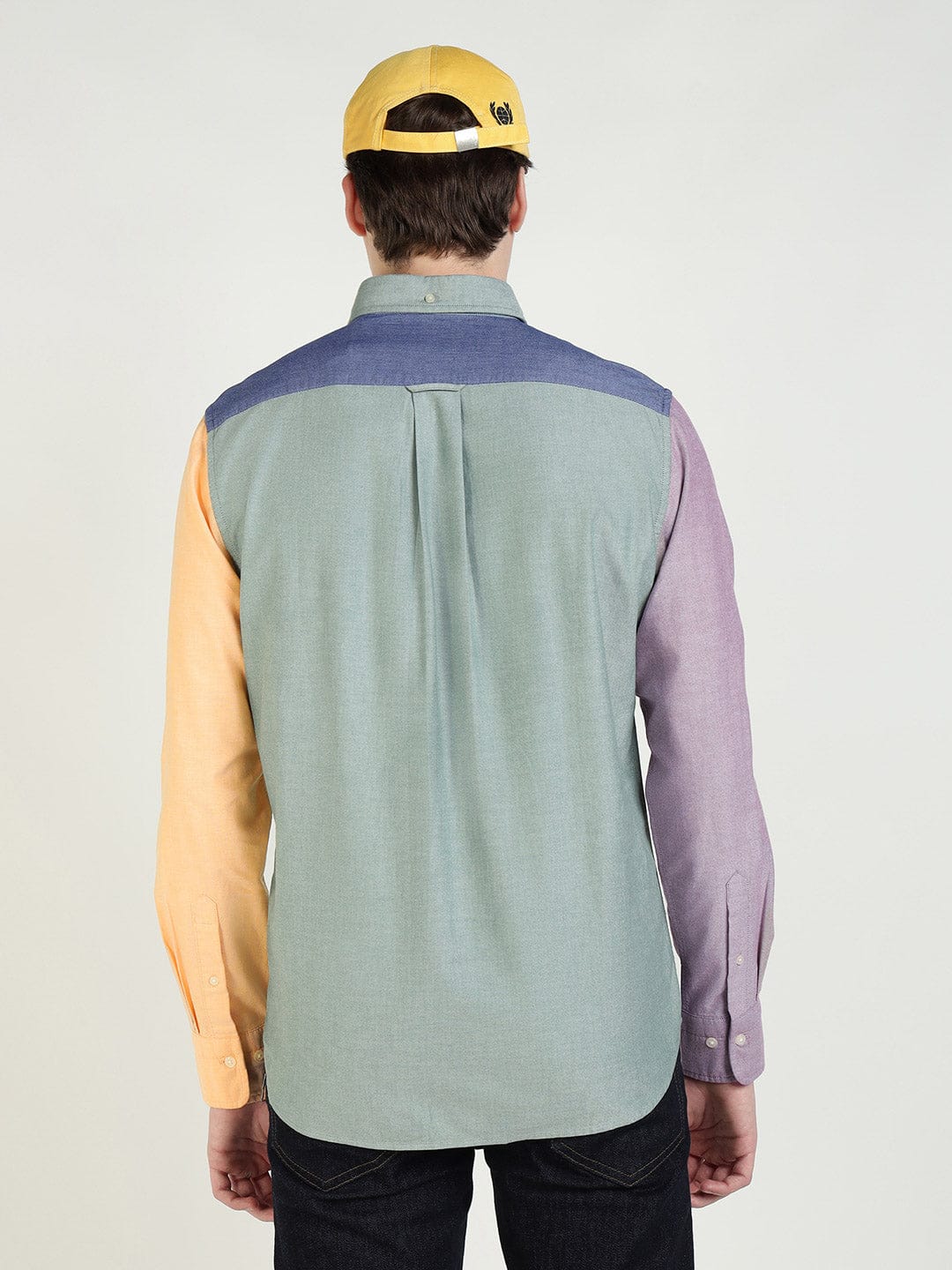 Gant Men Blue Coloublocked Collar Shirt - Image 3