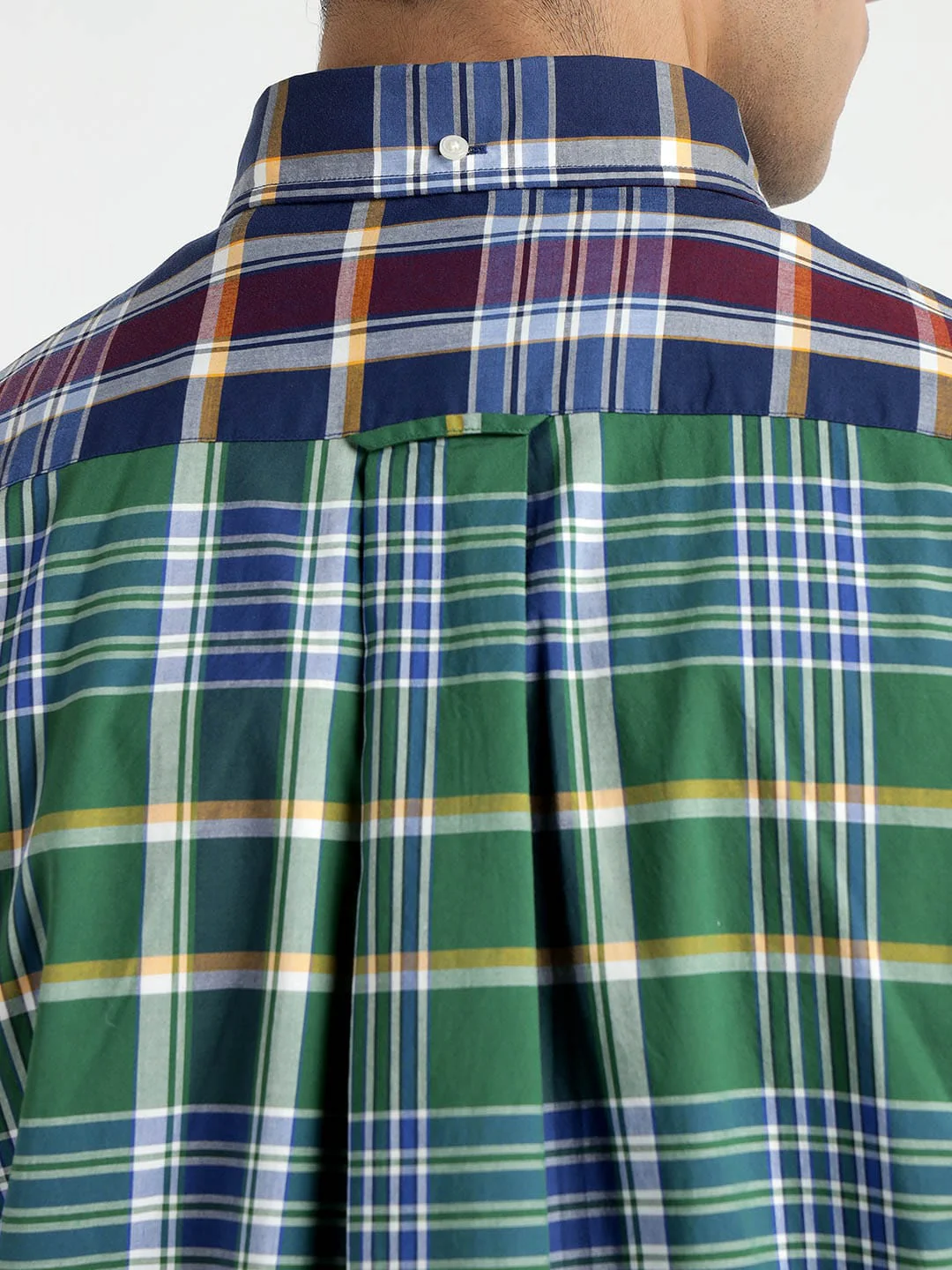 Gant Men Green Coloublocked Collar Shirt - Image 6