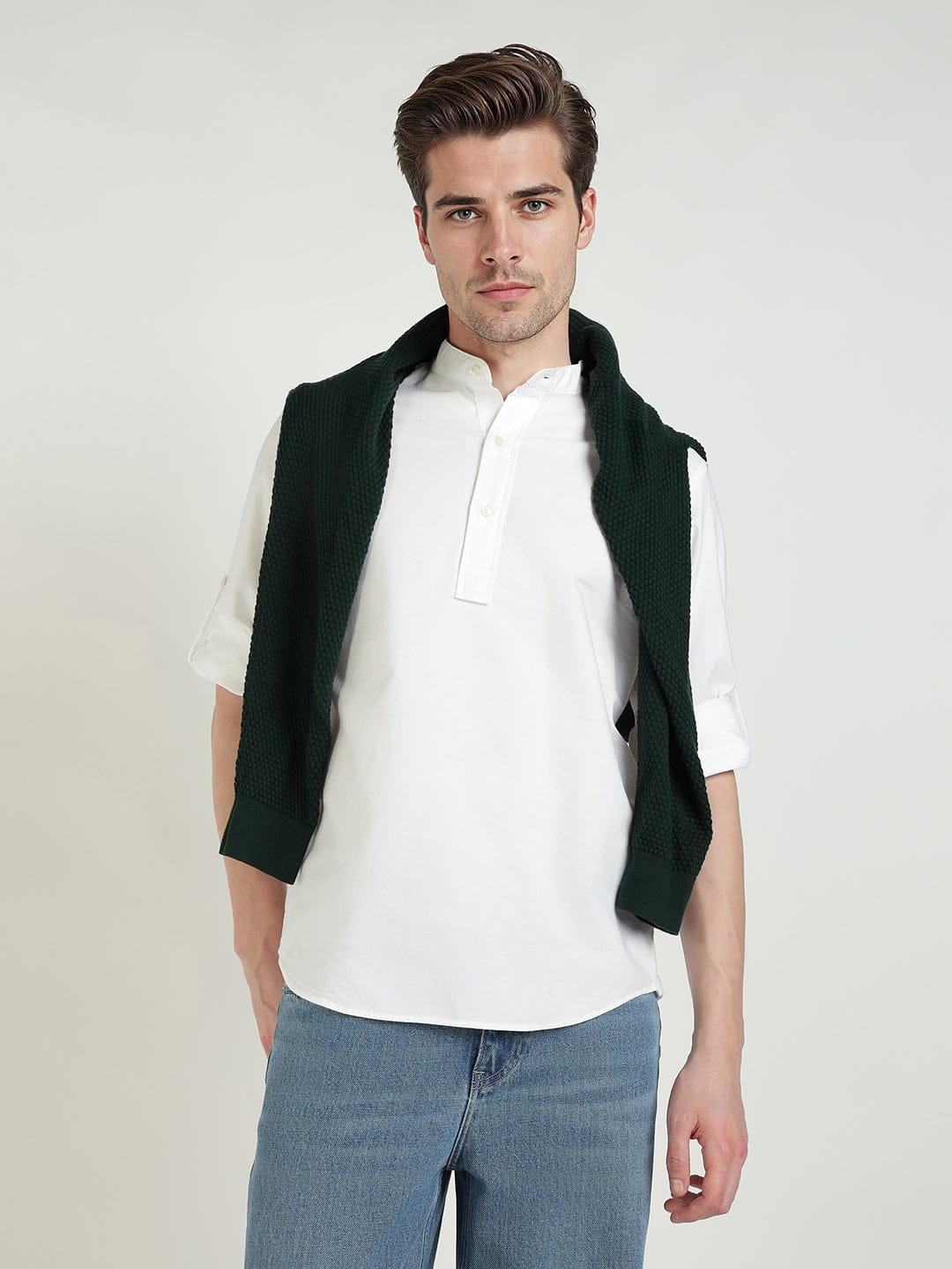 Gant Men White Solid Collar Shirt - Image 3