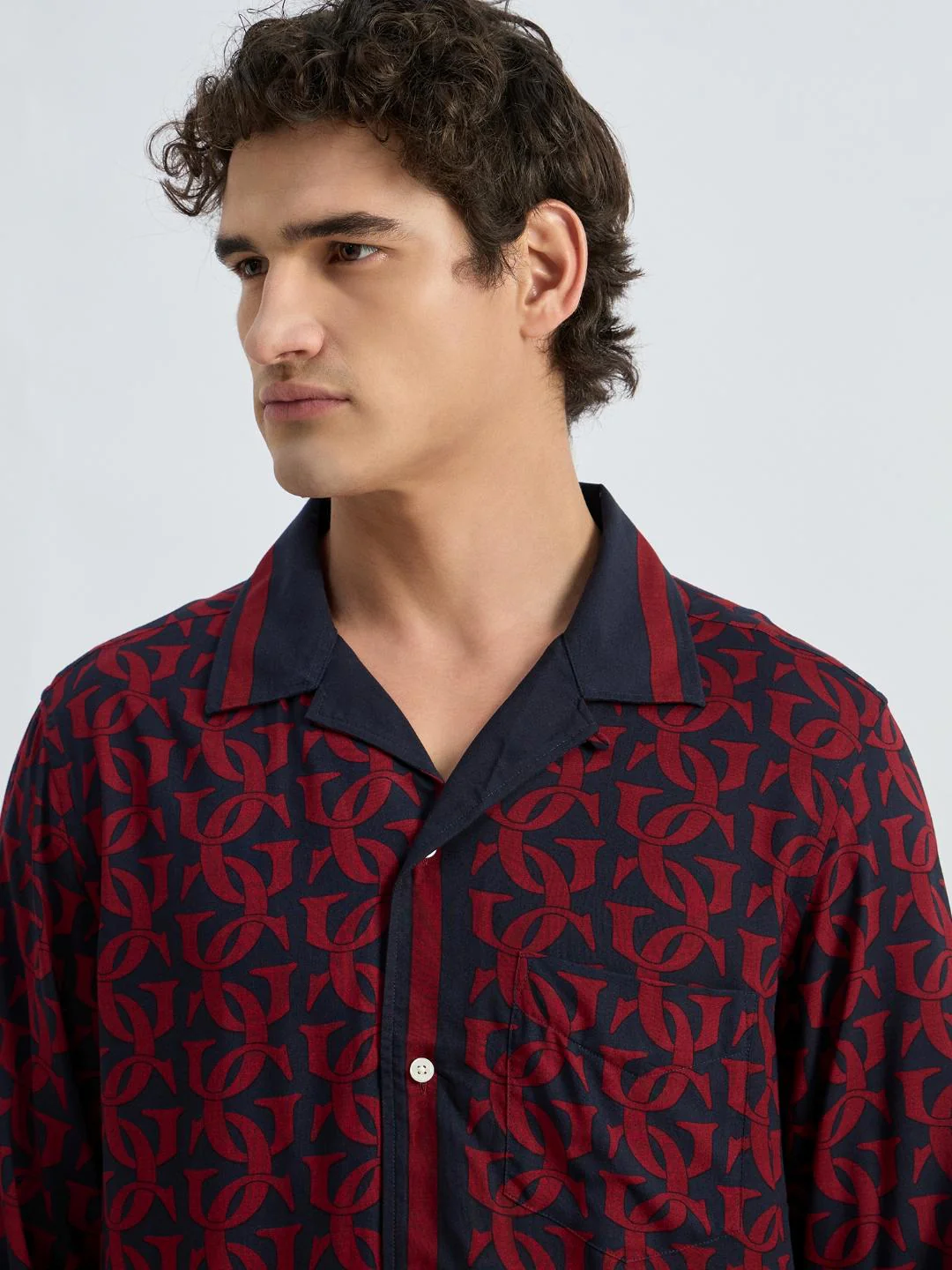 Gant Men Blue Printed Collar Shirt - Image 2
