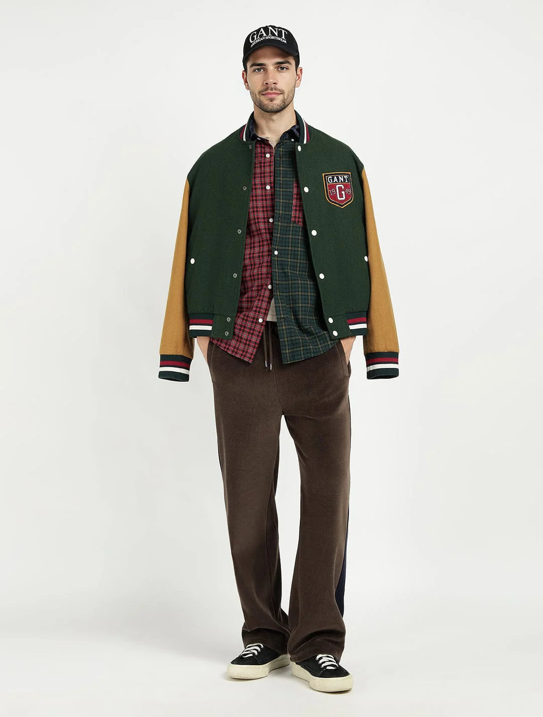 Gant Men Red Coloublocked Collar Shirt - Image 2