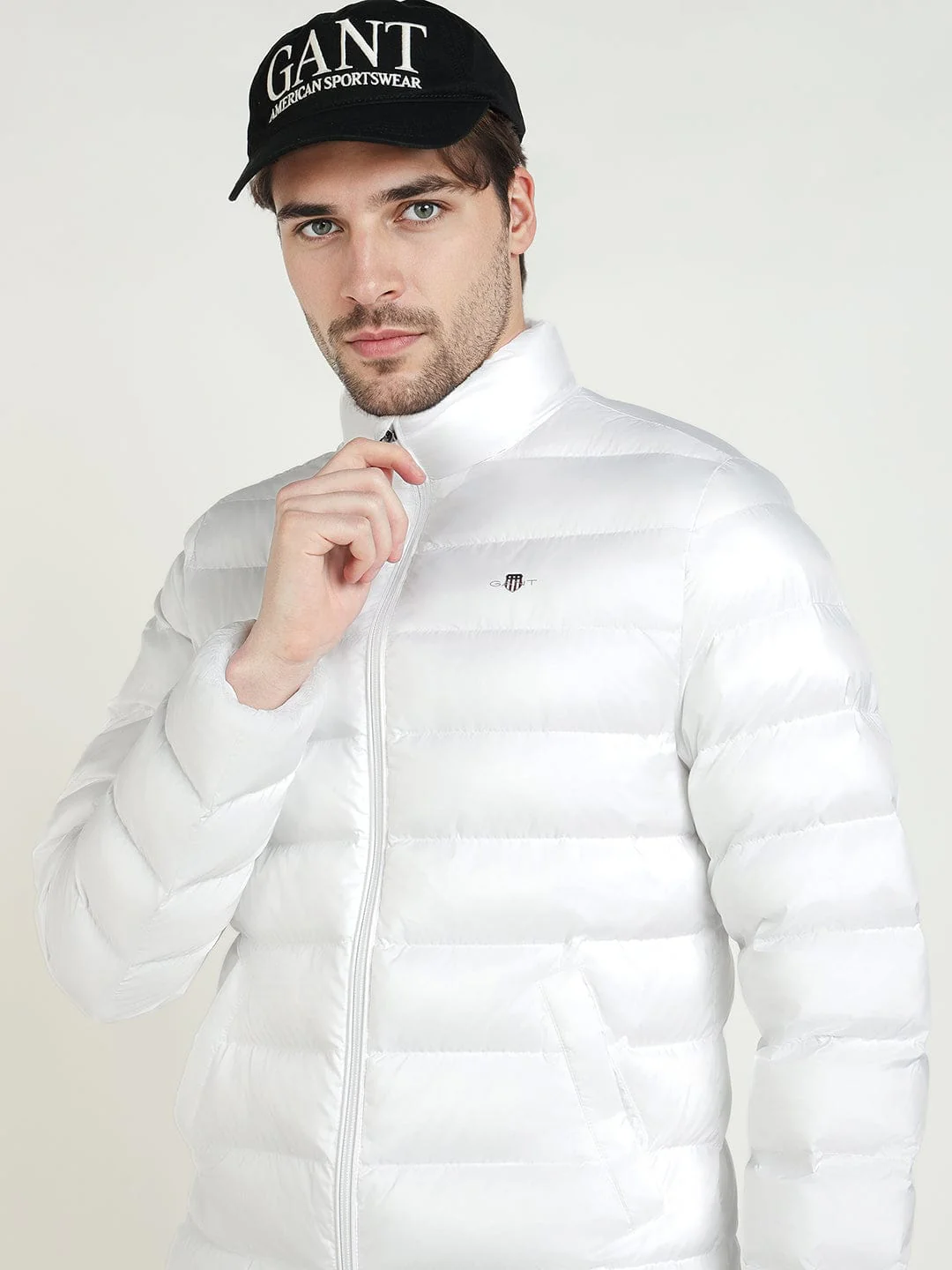 Gant Men White Solid Collar Jacket - Image 4