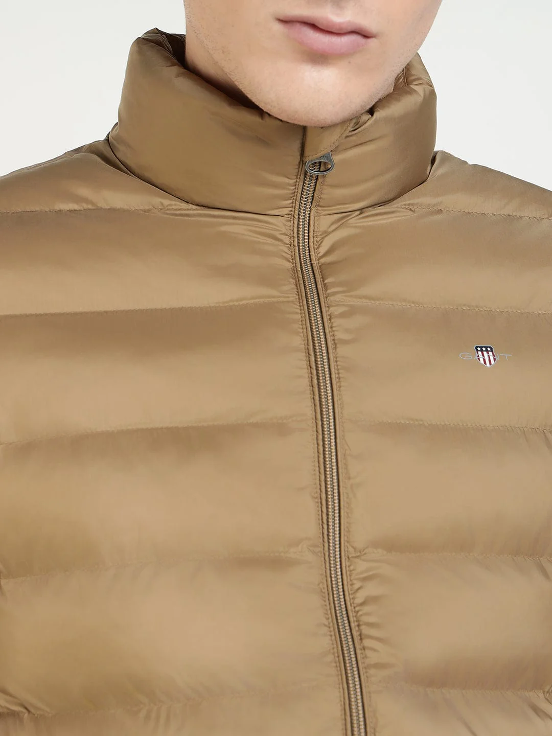 Gant Men Khaki Solid Collar Jacket - Image 6