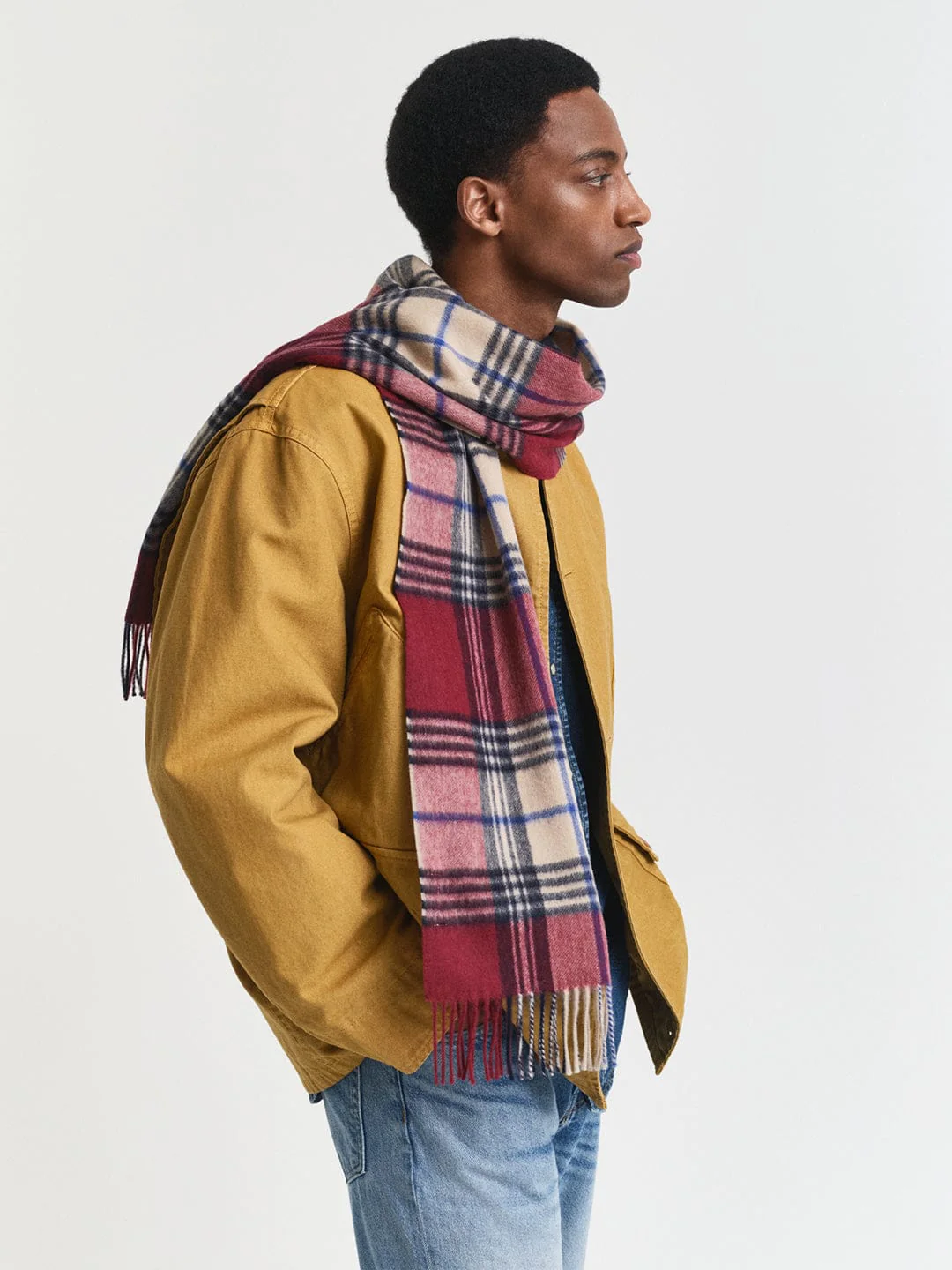 Gant Men Red Checks Scarf - Image 2