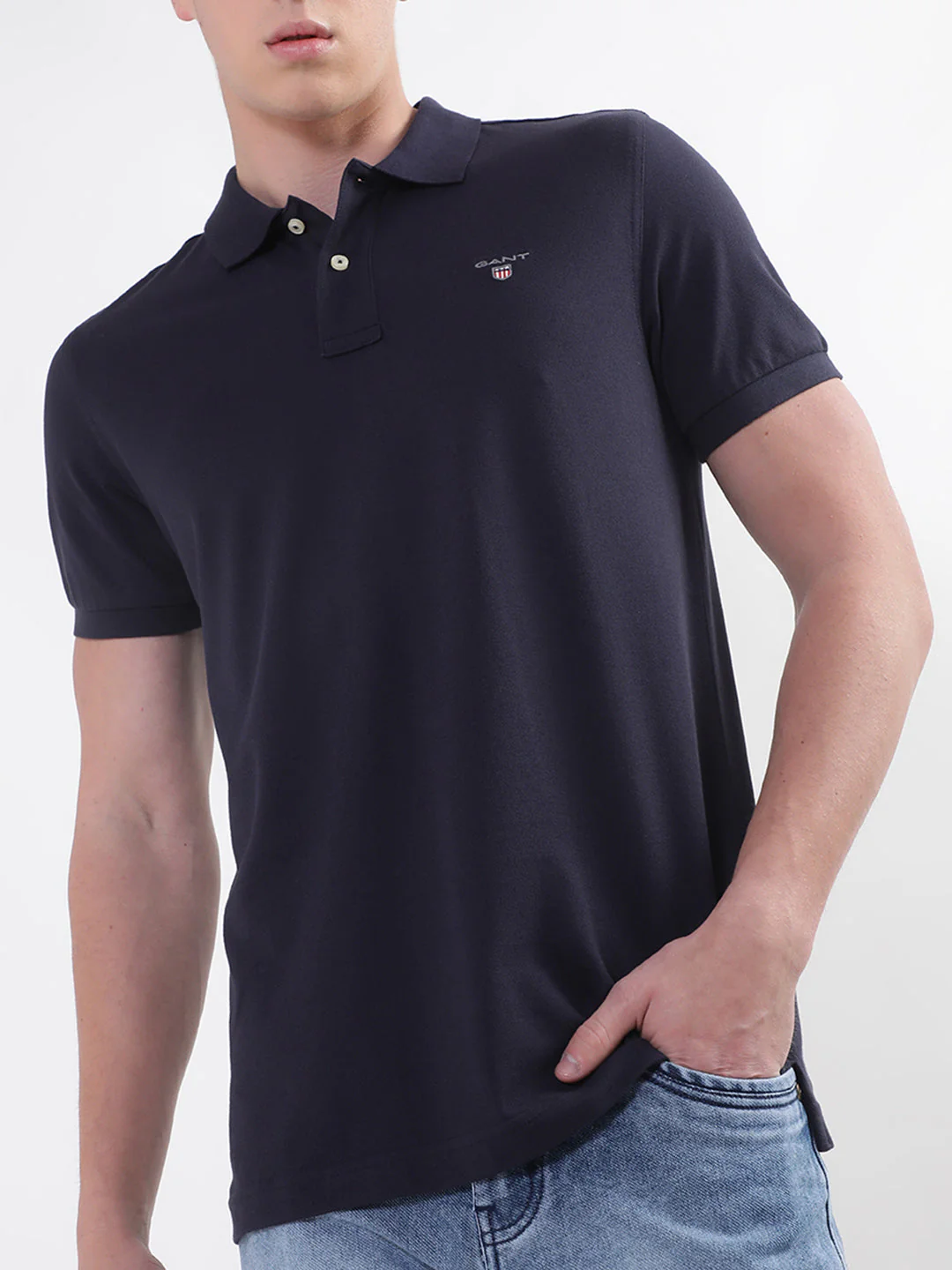 Gant Blue Original Regular Fit Pique Polo Tshirt