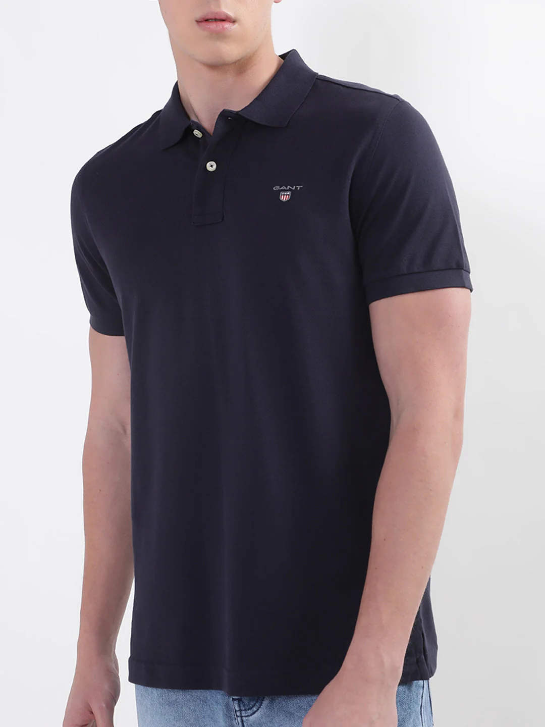 Gant Blue Original Regular Fit Pique Polo Tshirt - Image 3