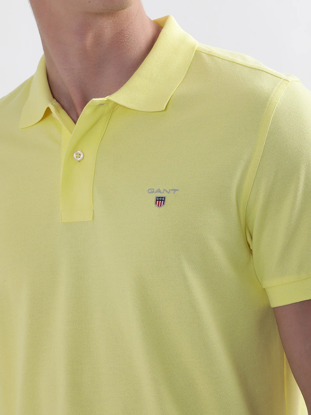 Gant Yellow Original Regular Fit Pique Polo Tshirt - Image 5