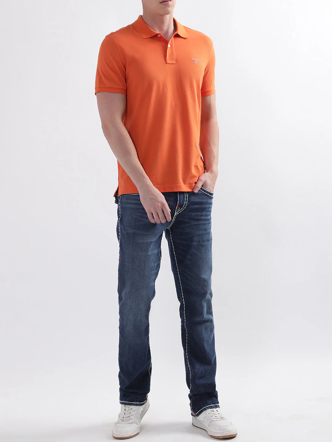 Gant Orange Original Regular Fit Pique Polo Tshirt - Image 4