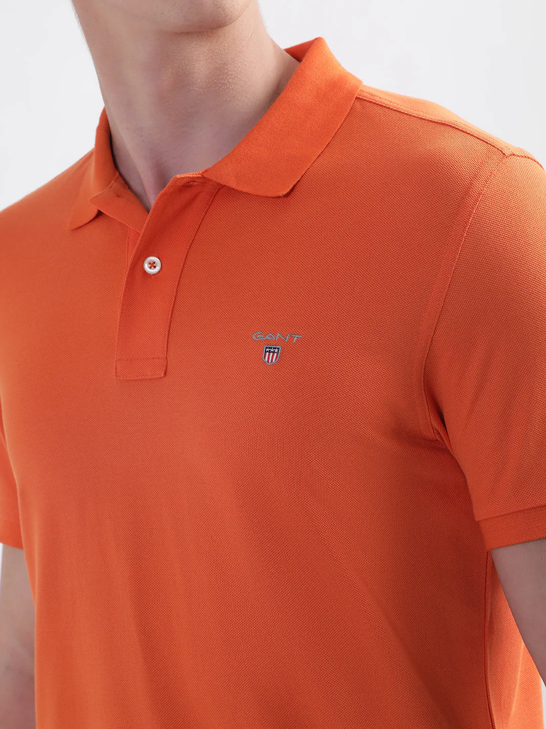Gant Orange Original Regular Fit Pique Polo Tshirt - Image 5