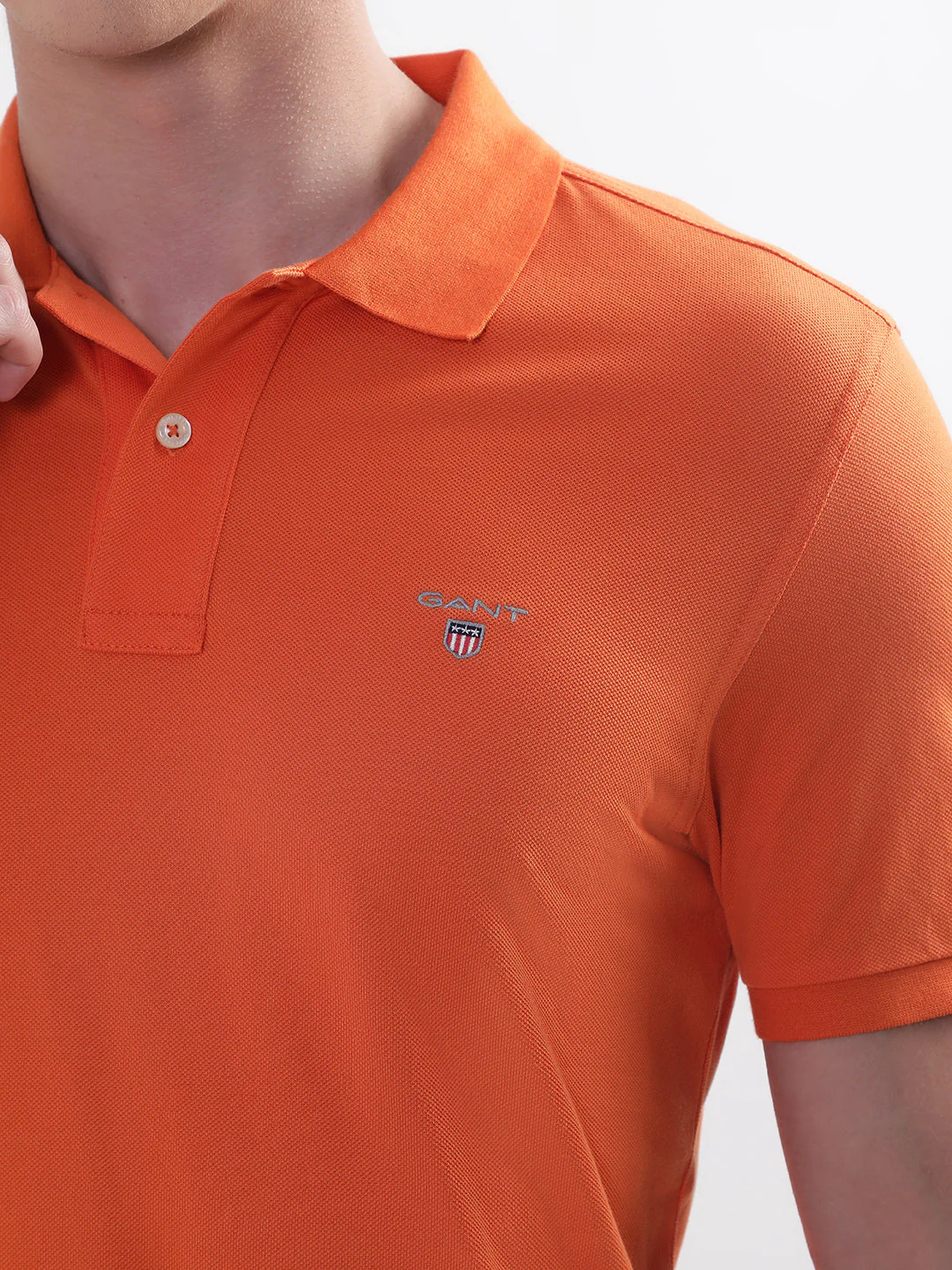 Gant Orange Original Regular Fit Pique Polo Tshirt - Image 6