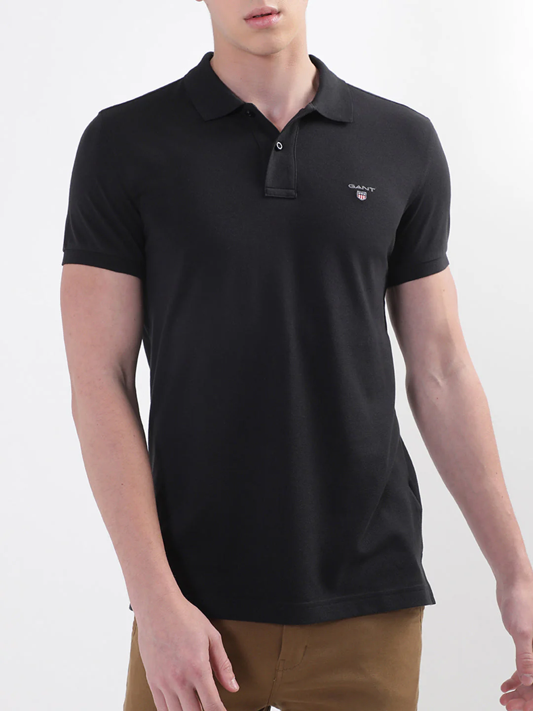 Gant Black Original Slim Fit Pique Polo Tshirt - Image 3