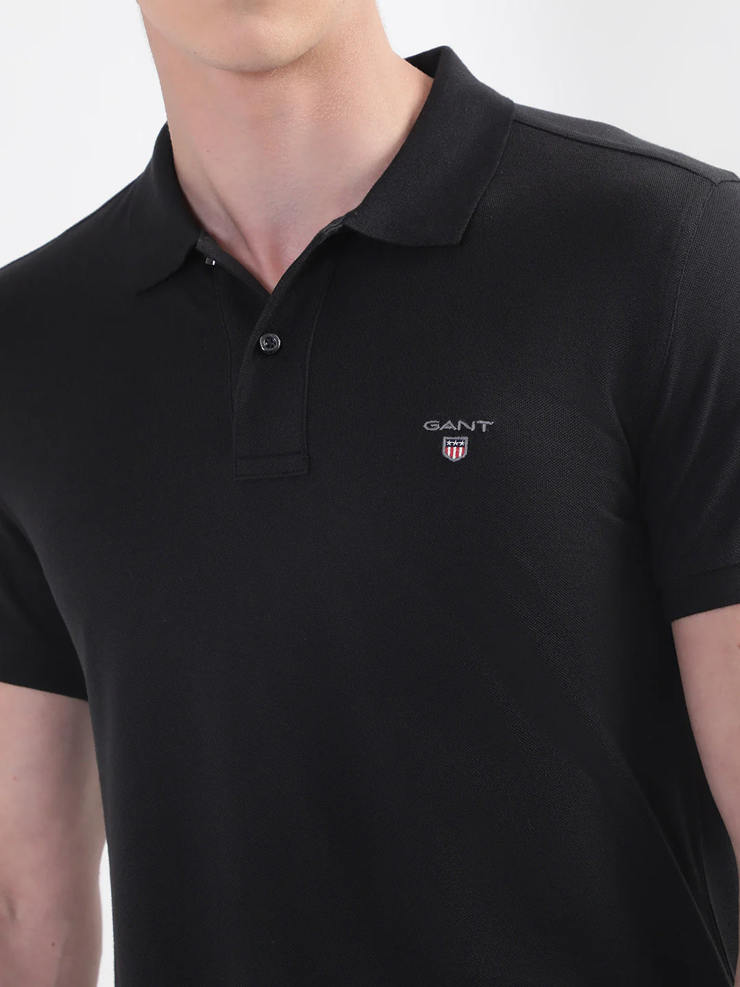 Gant Black Original Slim Fit Pique Polo Tshirt - Image 5