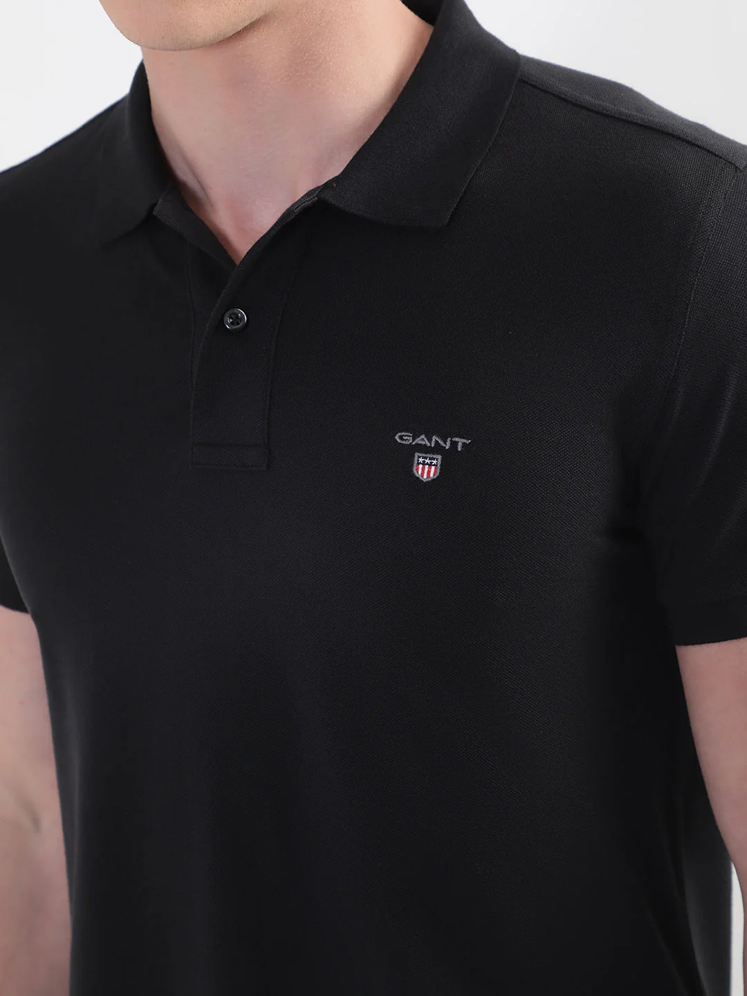 Gant Black Original Slim Fit Pique Polo Tshirt - Image 6