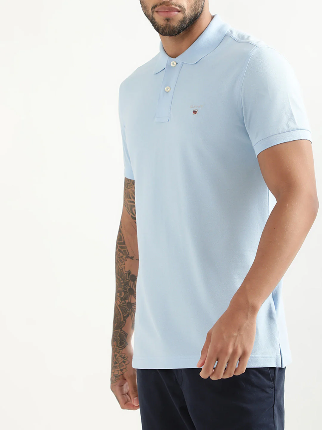 Gant Blue Slim Fit Polo T-Shirt - Image 3