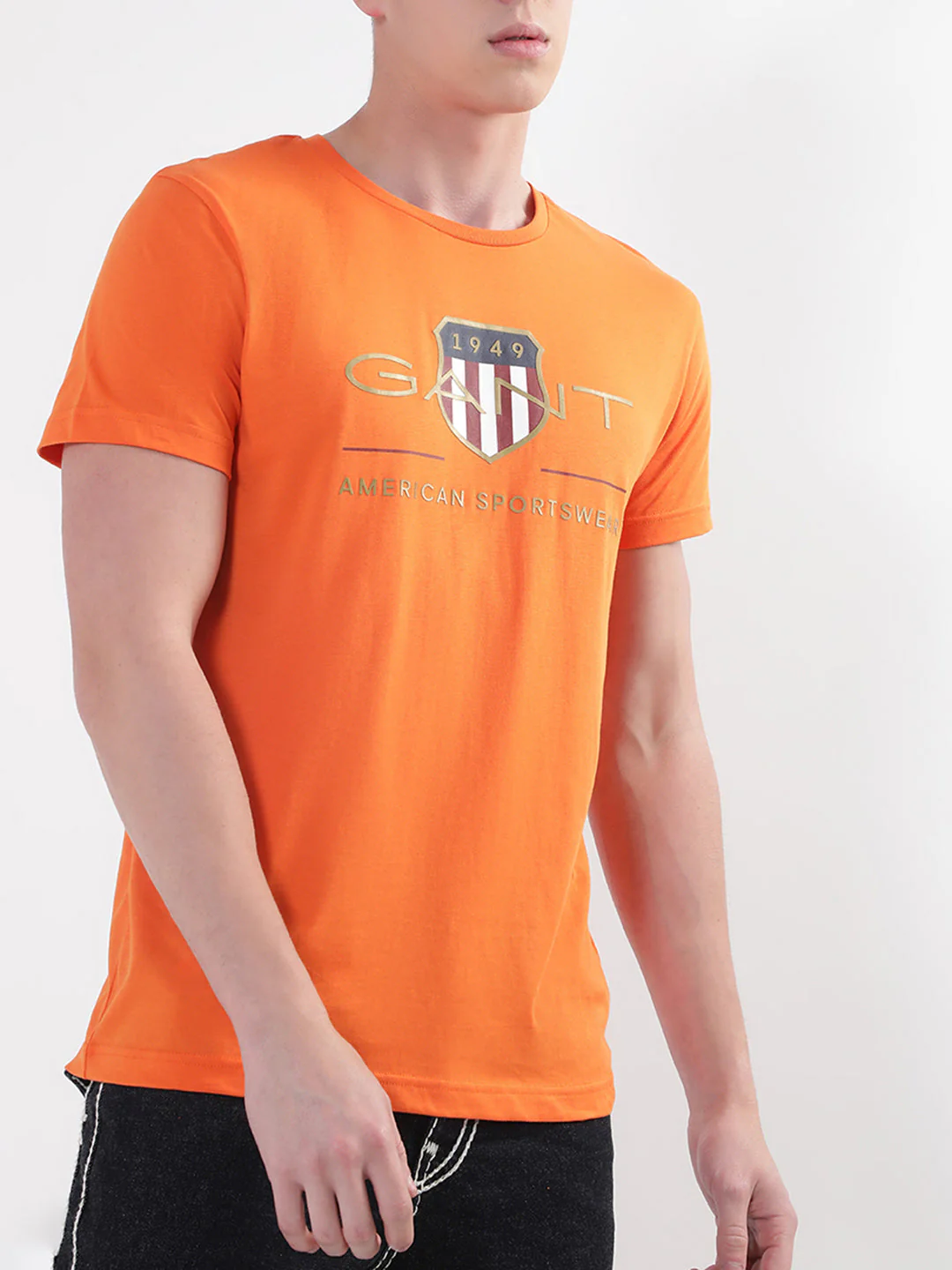 Gant Orange Archive Shield Logo Regular Fit Tshirt - Image 3