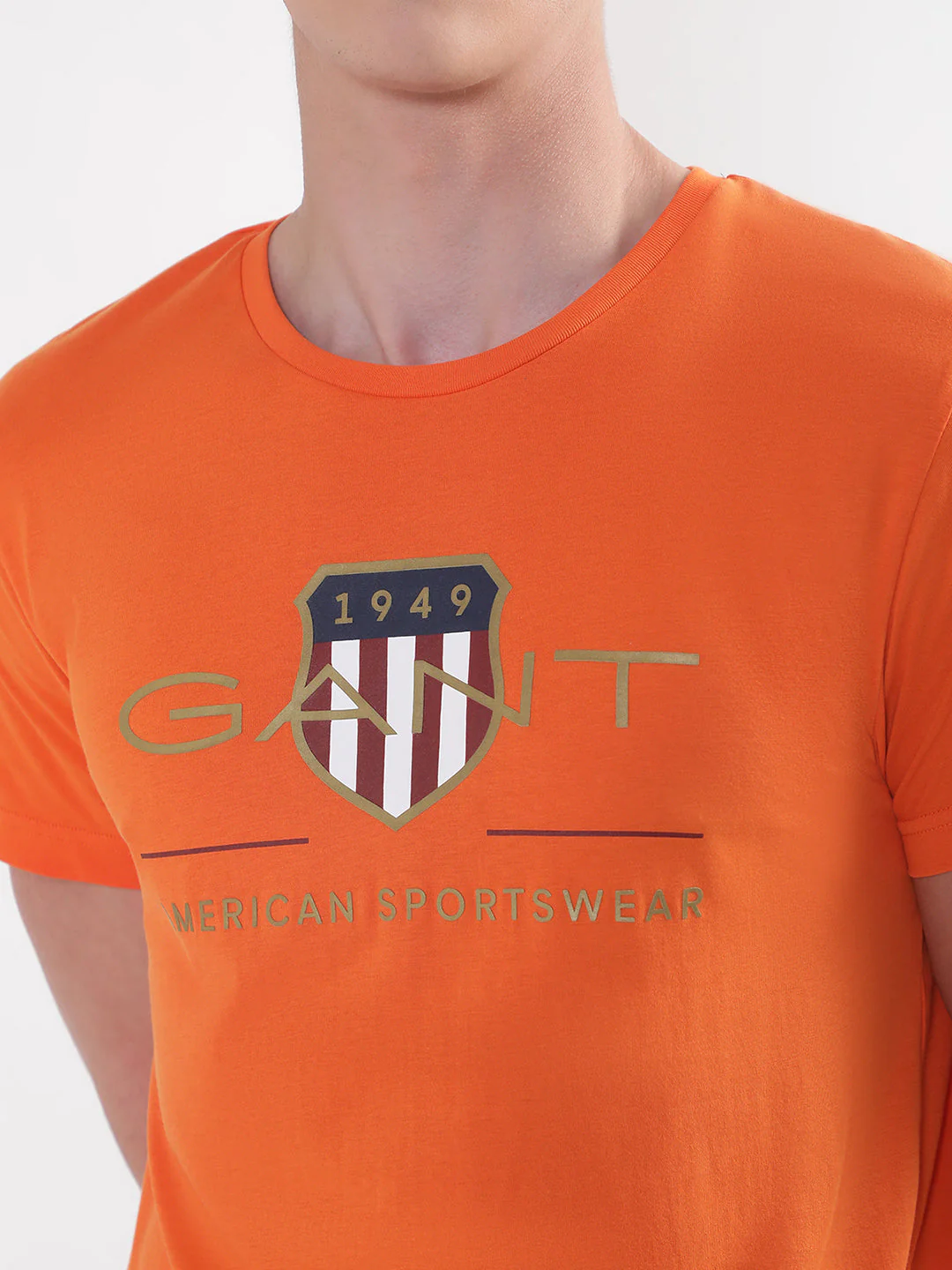 Gant Orange Archive Shield Logo Regular Fit Tshirt - Image 6