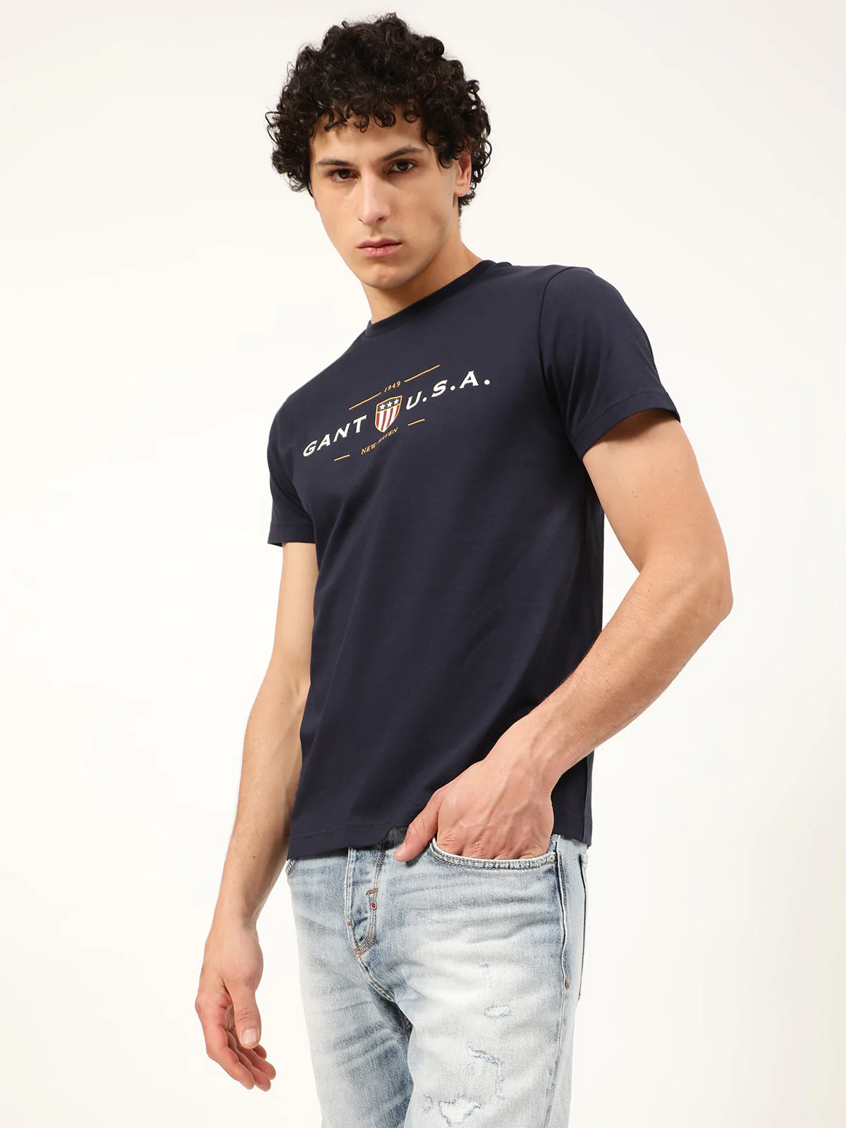 Gant Blue Logo Regular Fit Tshirt - Image 3