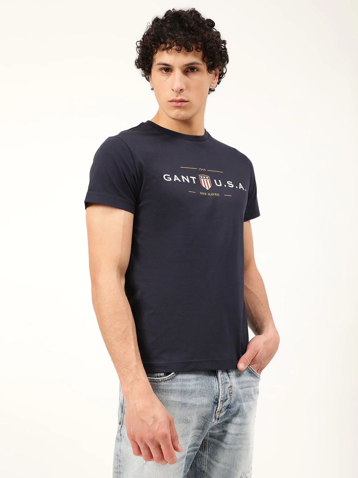 Gant Blue Logo Regular Fit Tshirt - Image 4
